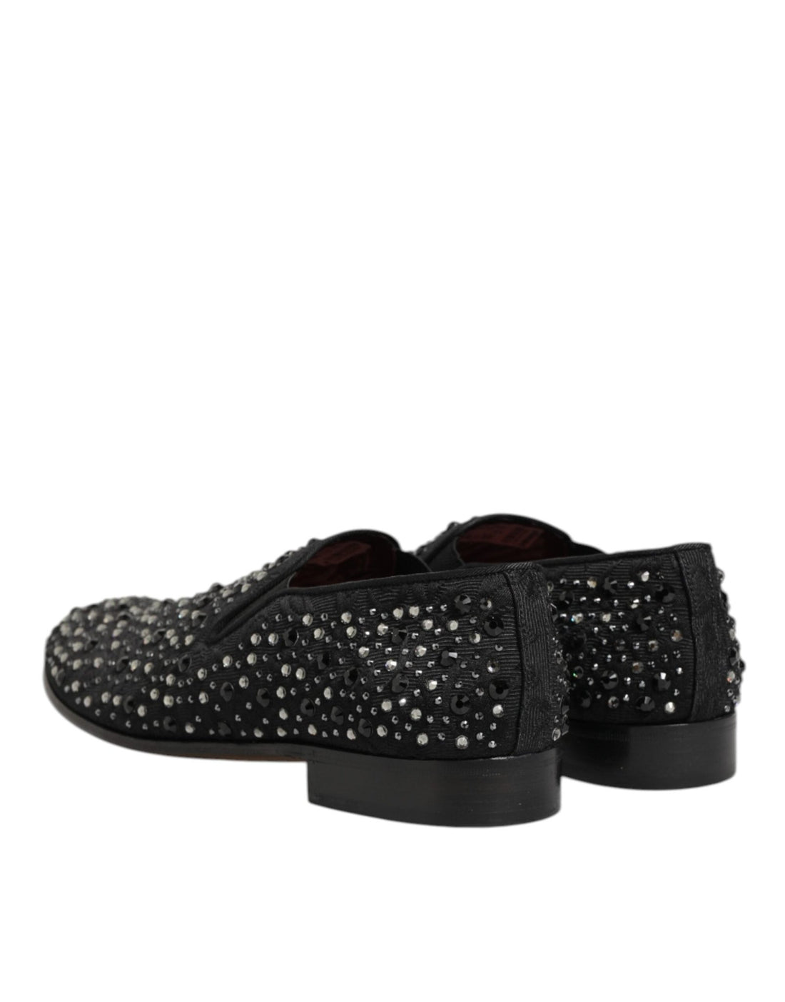 Dolce & Gabbana Black Suede Crystal Embellished Loafer Shoes - RIMODA