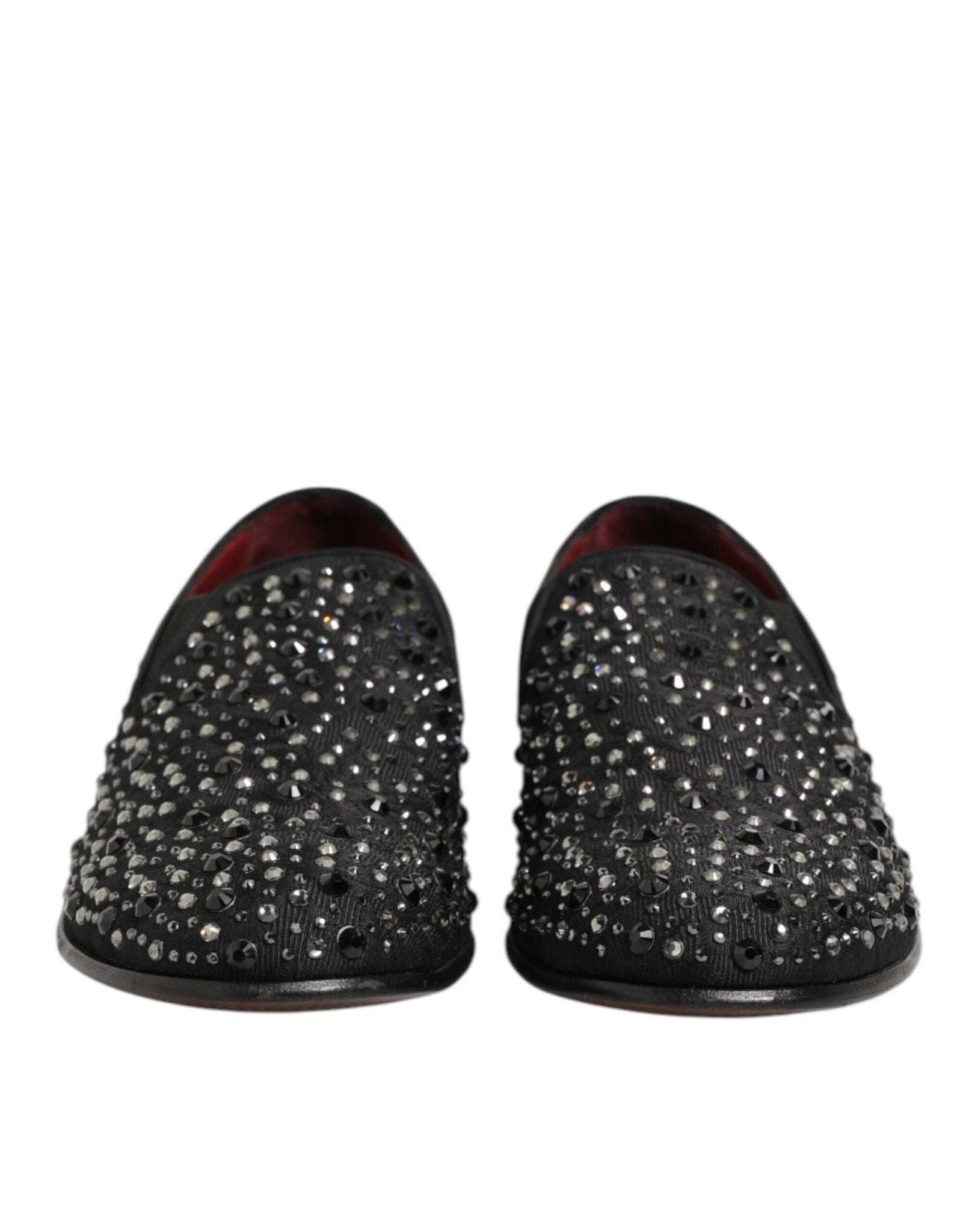 Dolce & Gabbana Black Suede Crystal Embellished Loafer Shoes - RIMODA