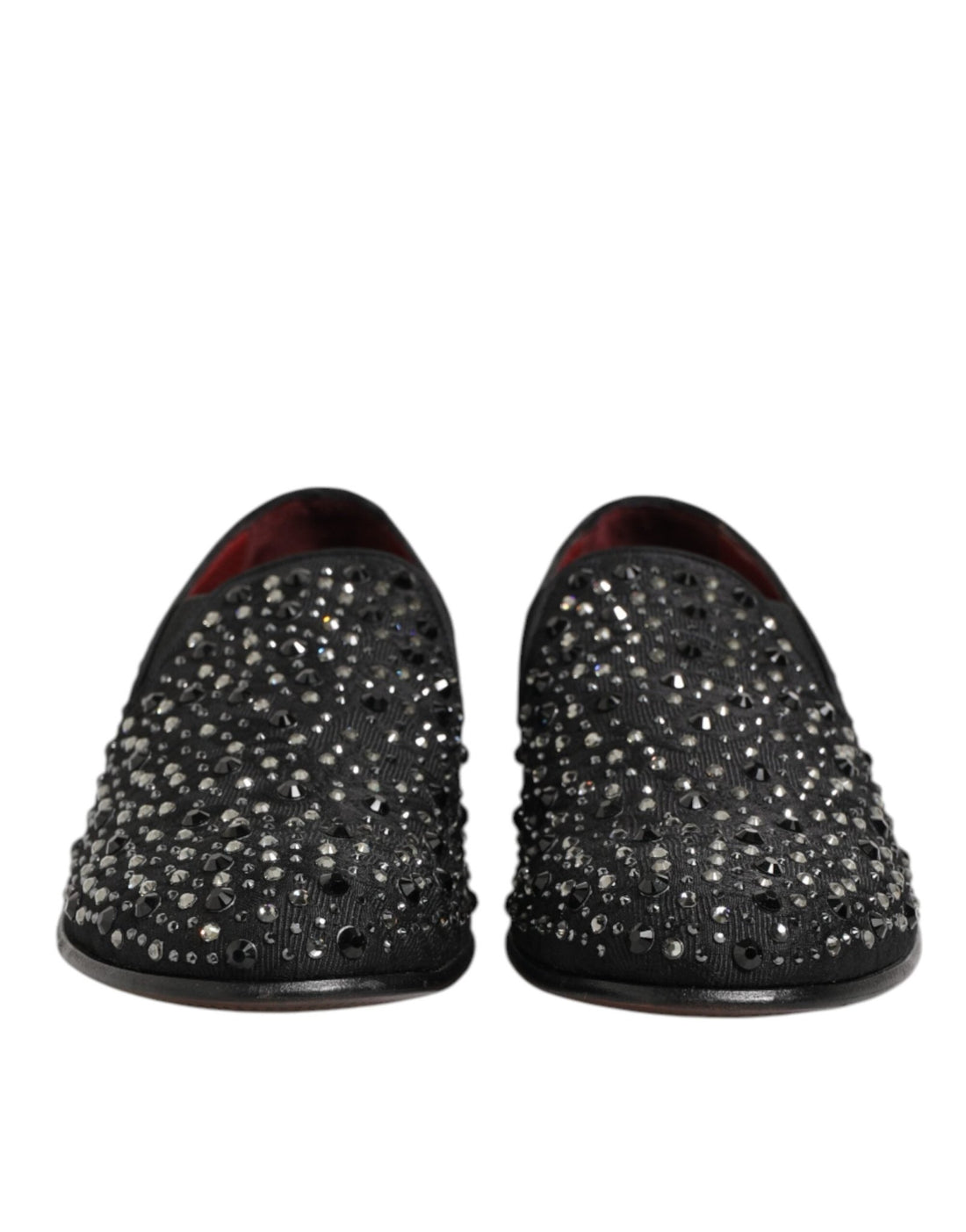 Dolce & Gabbana Black Suede Crystal Embellished Loafer Shoes - RIMODA