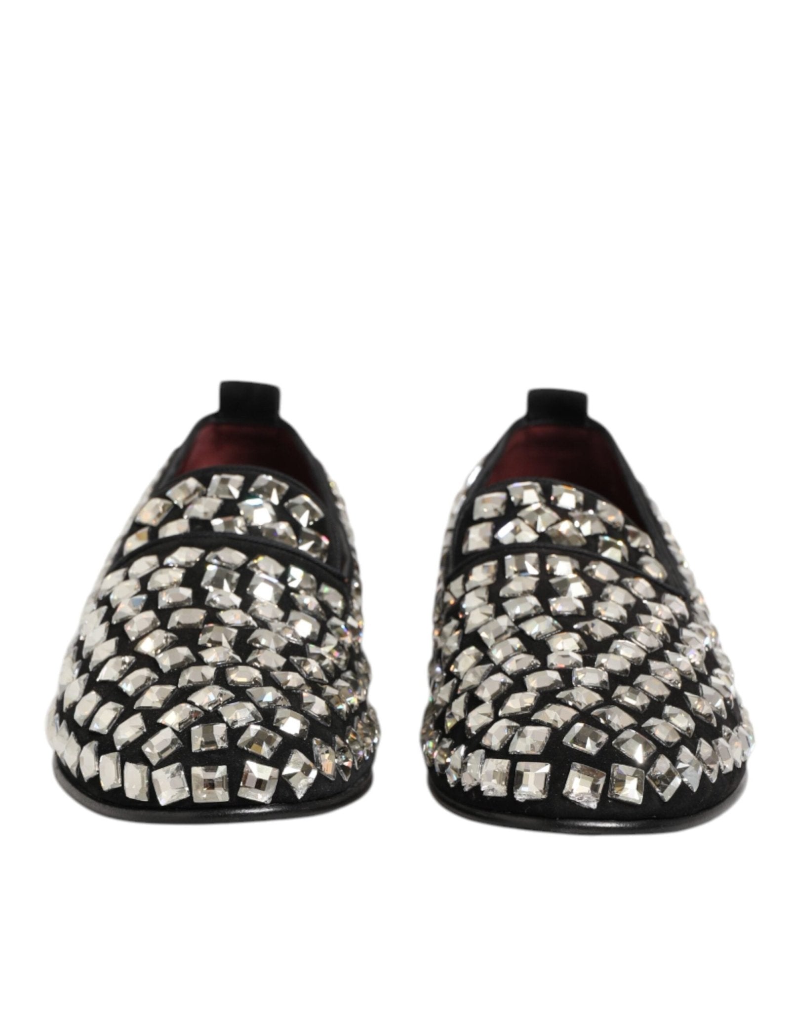 Dolce & Gabbana Black Suede Crystals Loafers Men Dress Shoes - RIMODA