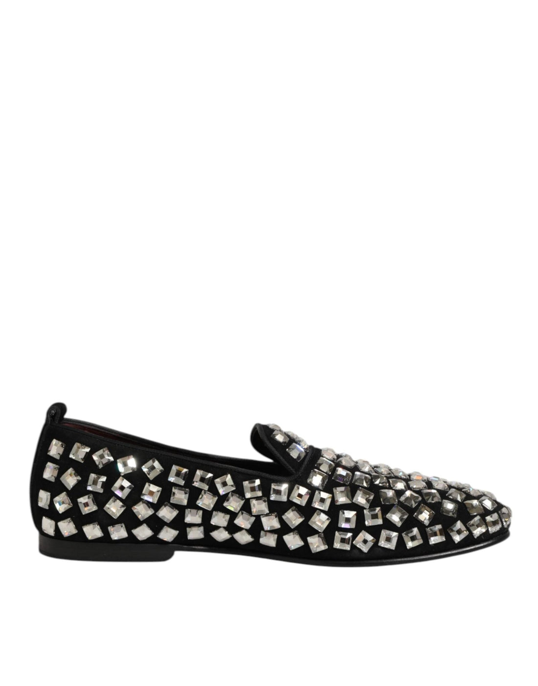 Dolce & Gabbana Black Suede Crystals Loafers Men Dress Shoes - RIMODA