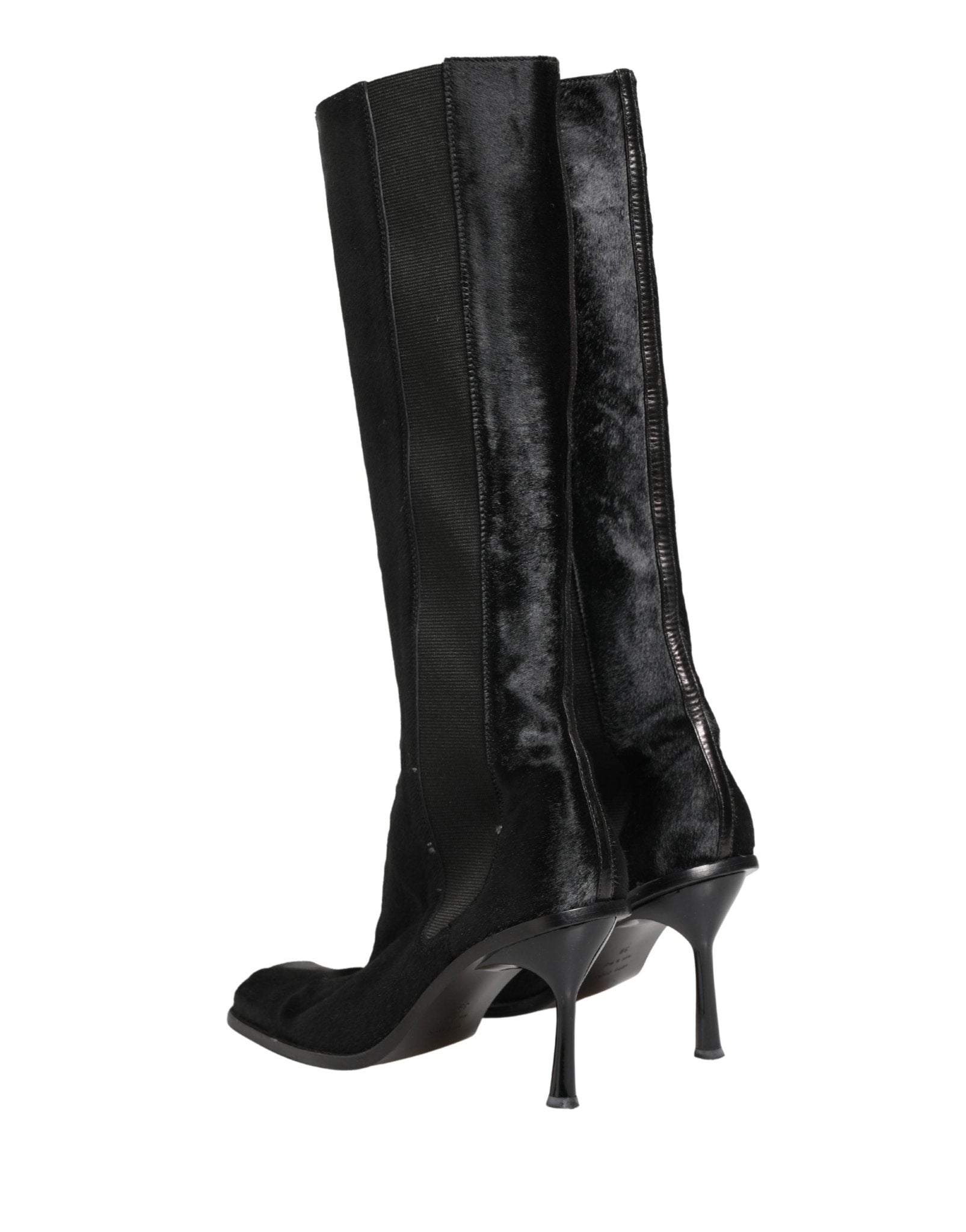 Dolce & Gabbana Black Suede Leather Knee High Boots Shoes - RIMODA