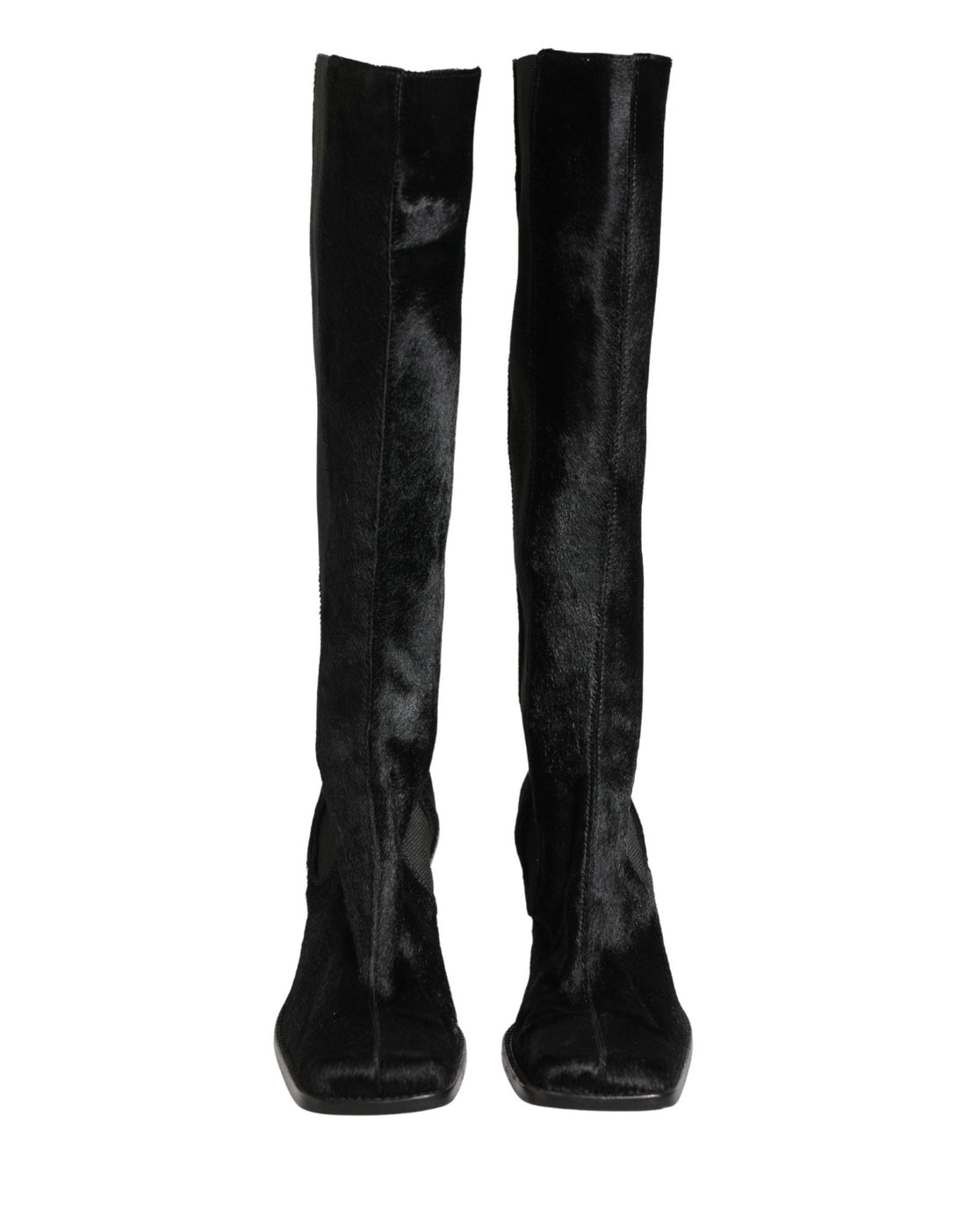 Dolce & Gabbana Black Suede Leather Knee High Boots Shoes - RIMODA