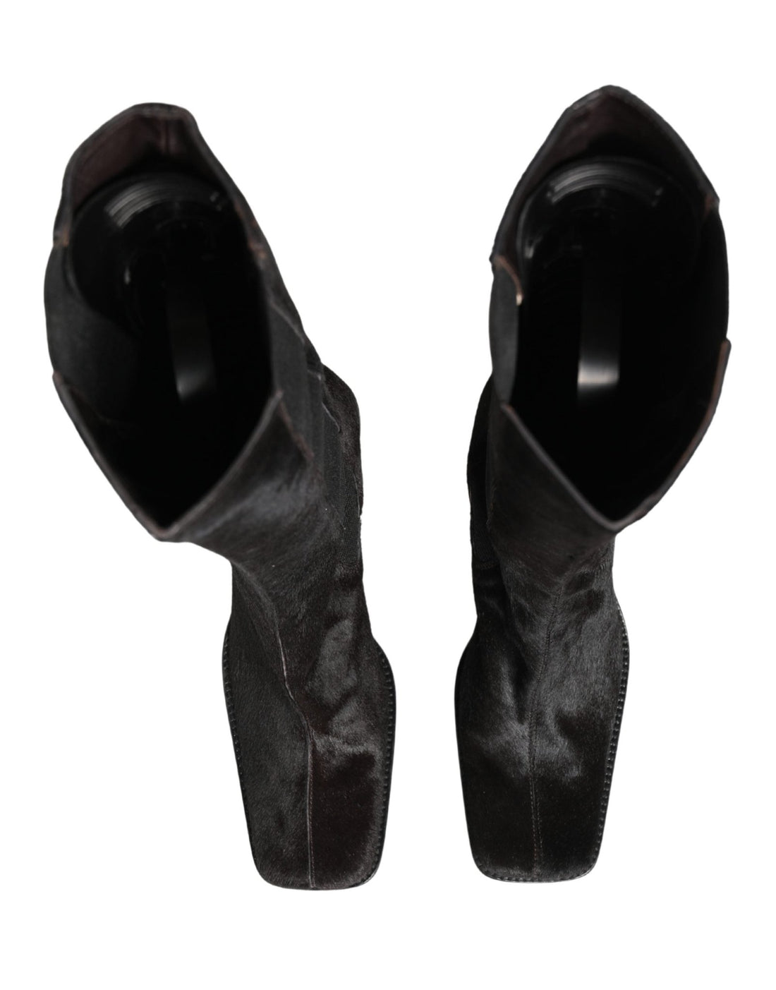 Dolce & Gabbana Black Suede Leather Knee High Boots Shoes - RIMODA