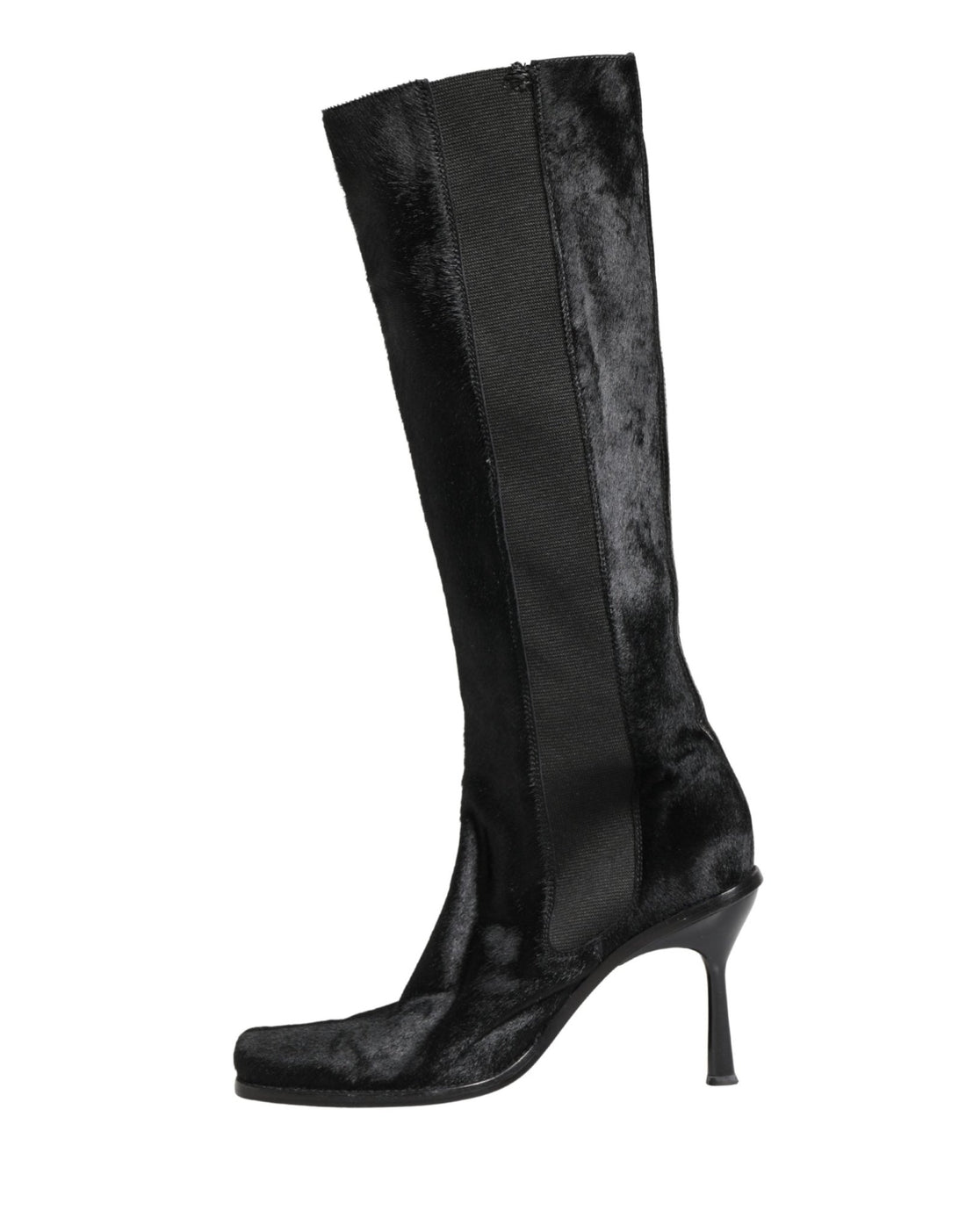 Dolce & Gabbana Black Suede Leather Knee High Boots Shoes - RIMODA