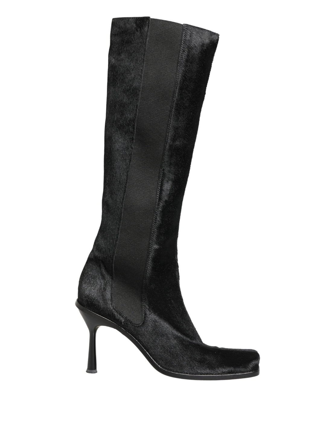 Dolce & Gabbana Black Suede Leather Knee High Boots Shoes - RIMODA