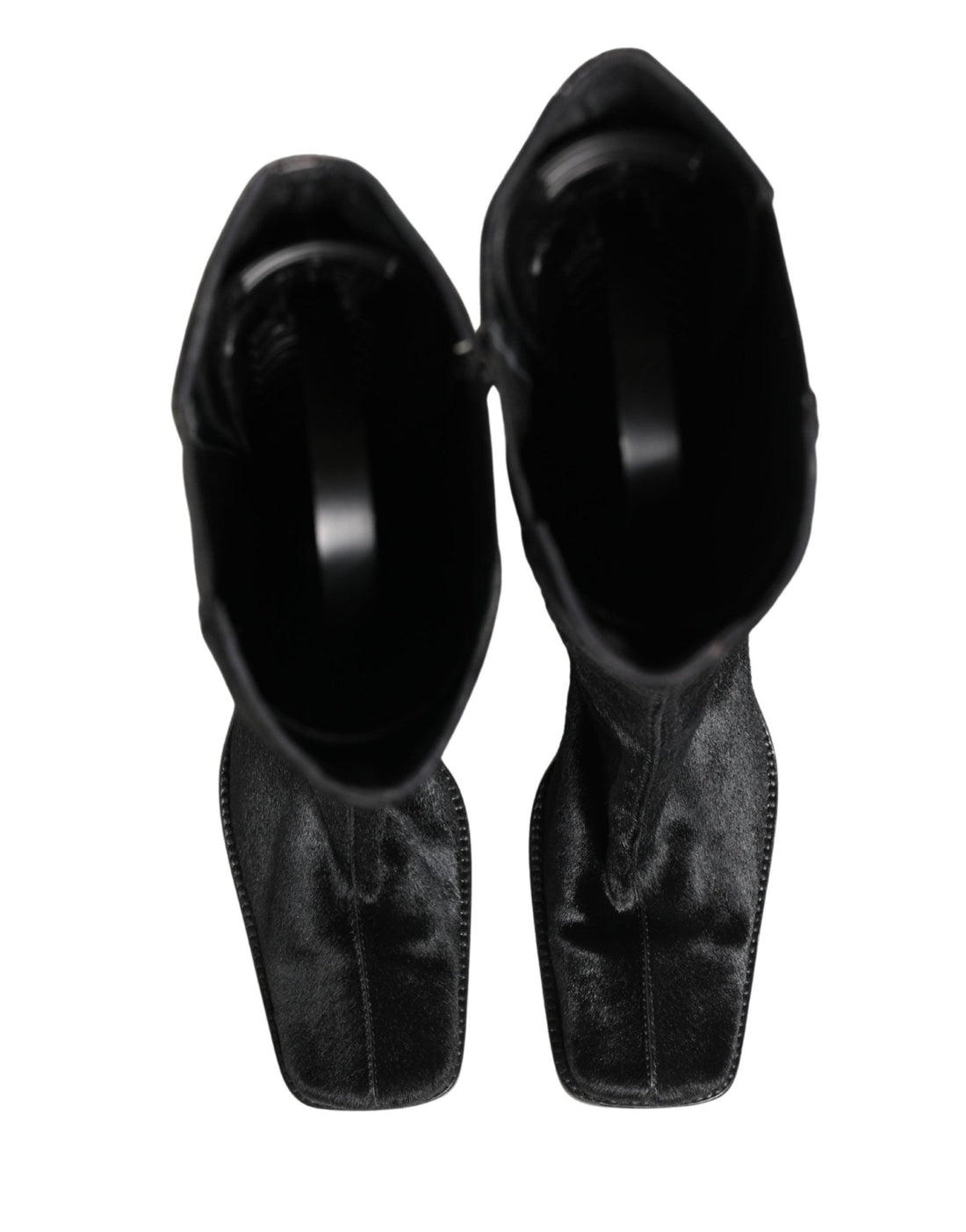 Dolce & Gabbana Black Suede Leather Knee High Boots Shoes - RIMODA