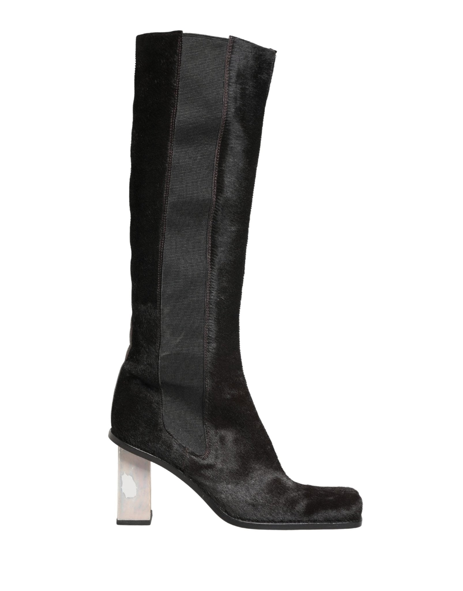 Dolce & Gabbana Black Suede Leather Knee High Boots Shoes - RIMODA