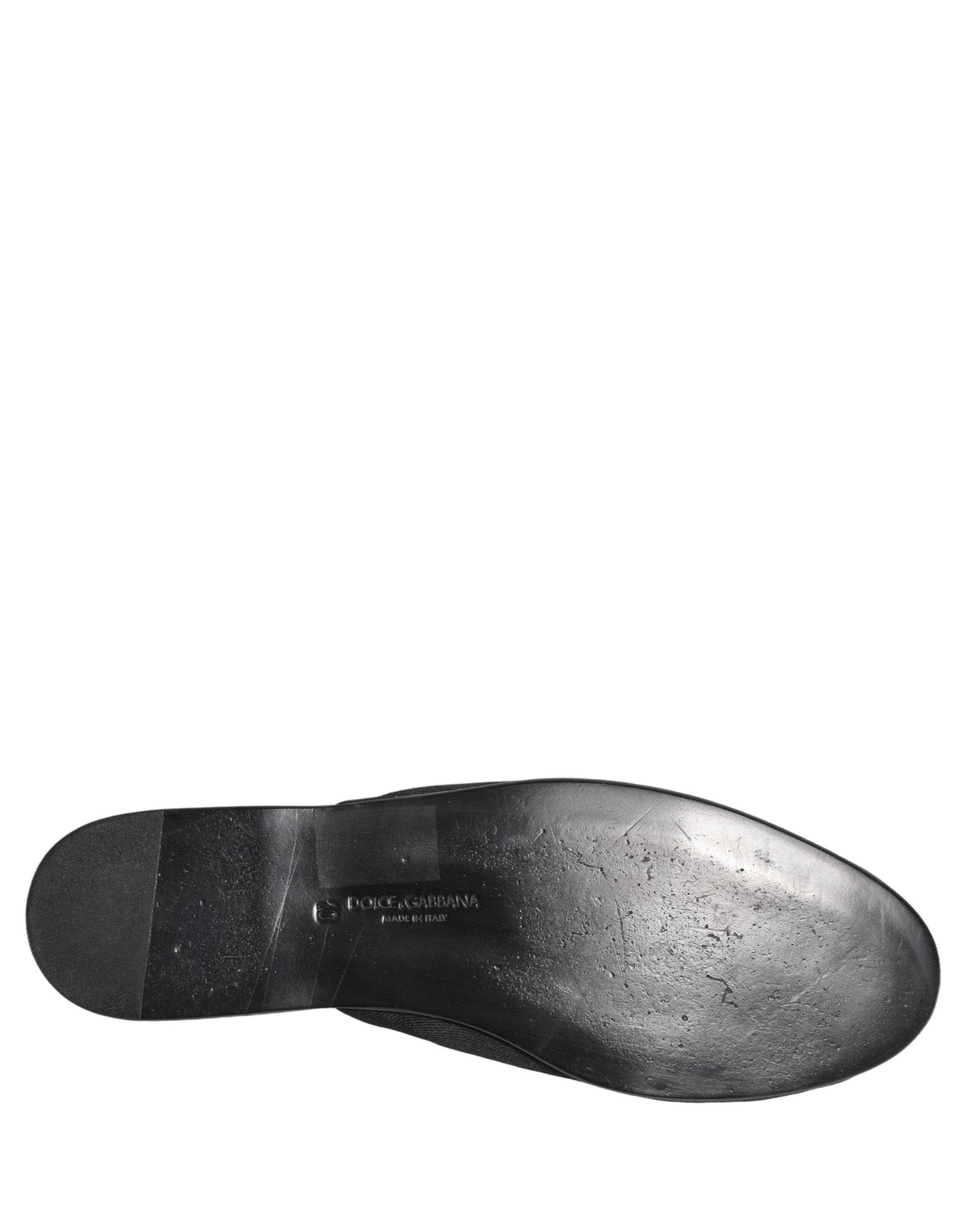 Dolce & Gabbana Black Suede Slides Flat Slipper Men Shoes - RIMODA