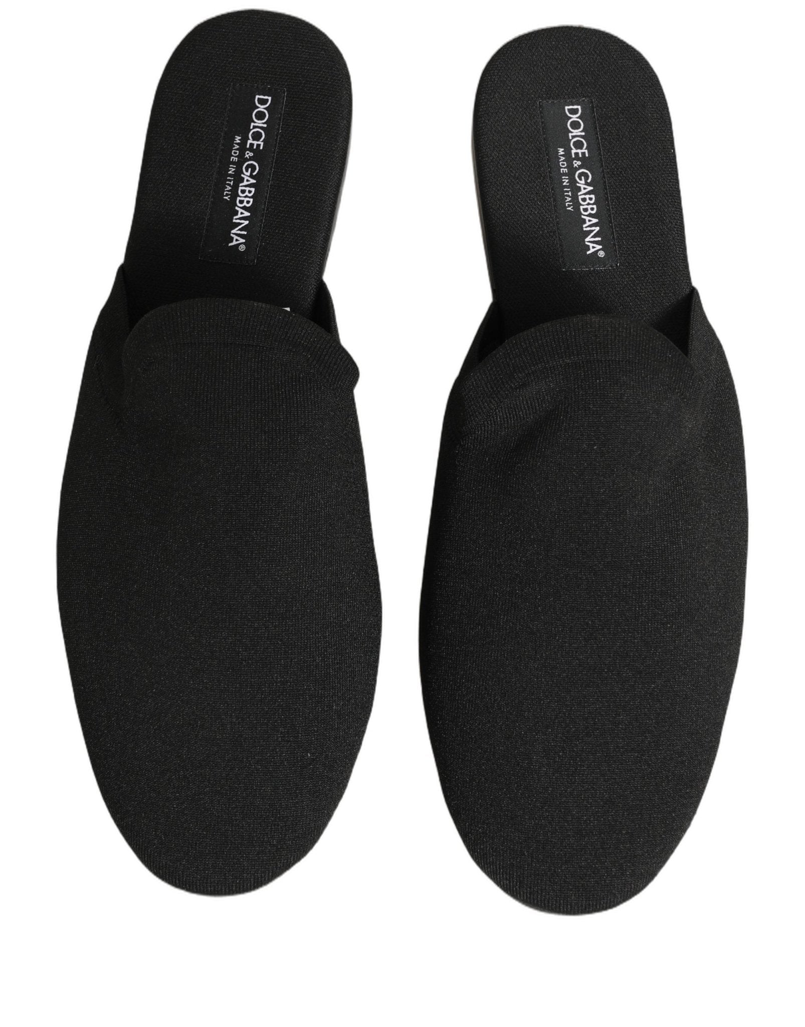 Dolce & Gabbana Black Suede Slides Flat Slipper Men Shoes - RIMODA