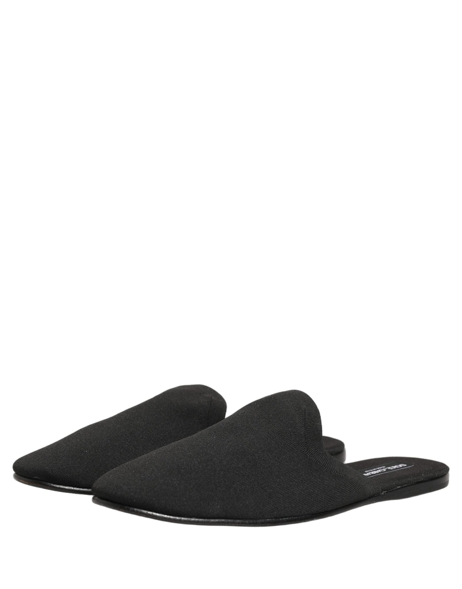 Dolce & Gabbana Black Suede Slides Flat Slipper Men Shoes - RIMODA