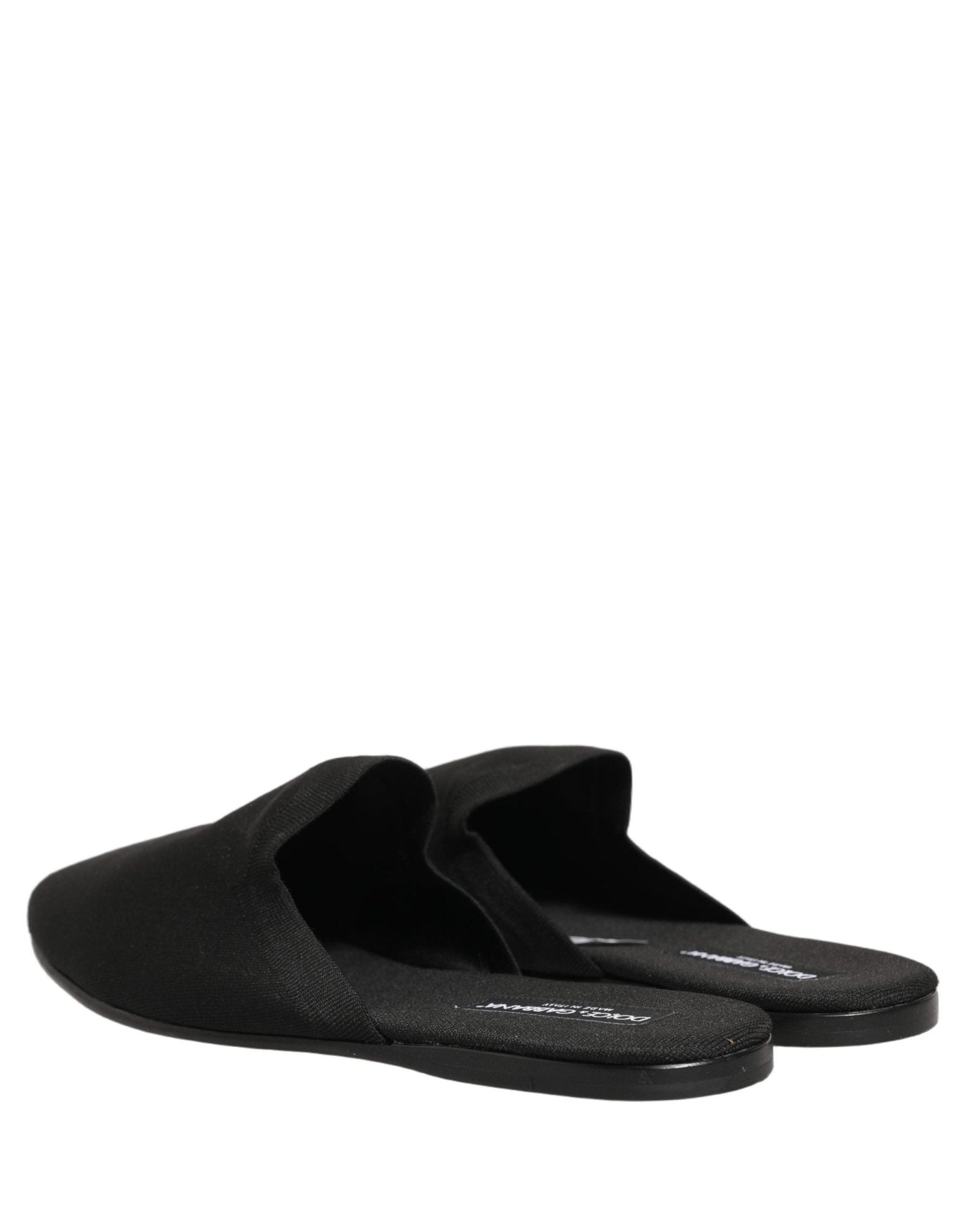 Dolce & Gabbana Black Suede Slides Flat Slipper Men Shoes - RIMODA