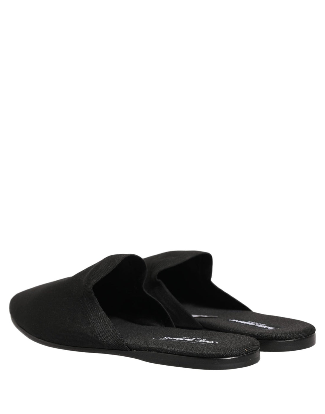 Dolce & Gabbana Black Suede Slides Flat Slipper Men Shoes - RIMODA