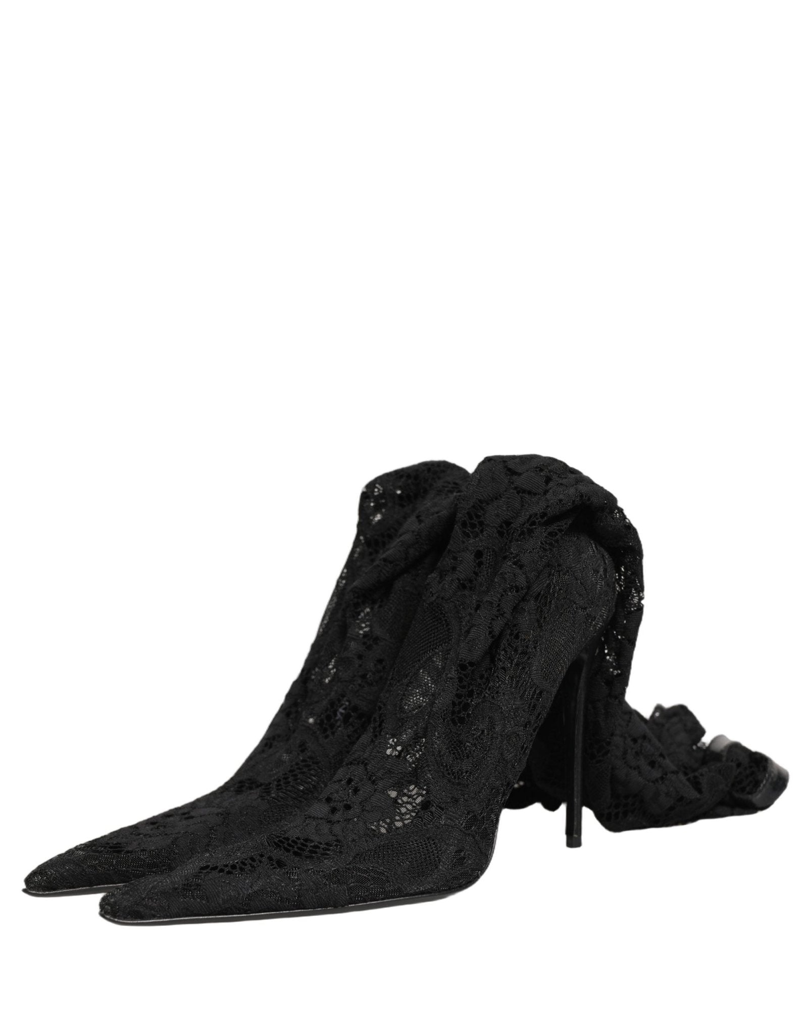Dolce & Gabbana Black Taormina Lace Socks Boots Pumps Shoes - RIMODA