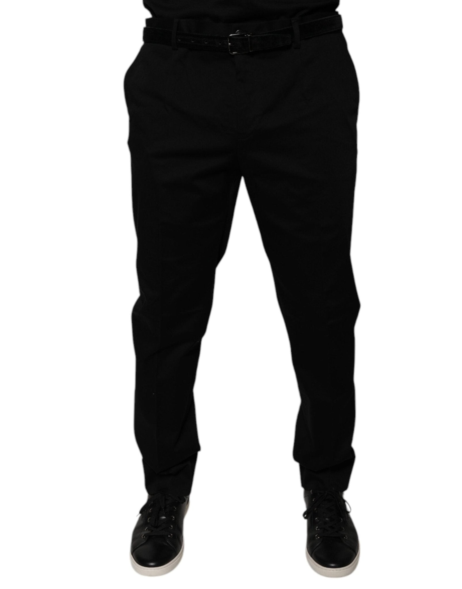 Dolce & Gabbana Black Tapered Formal Dress Pants - RIMODA