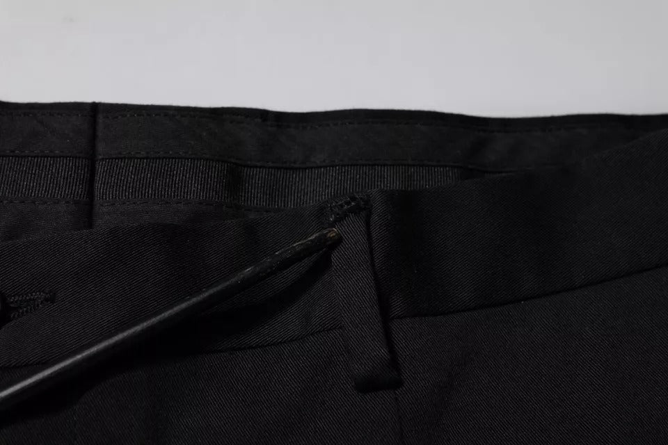 Dolce & Gabbana Black Tapered Formal Dress Pants - RIMODA