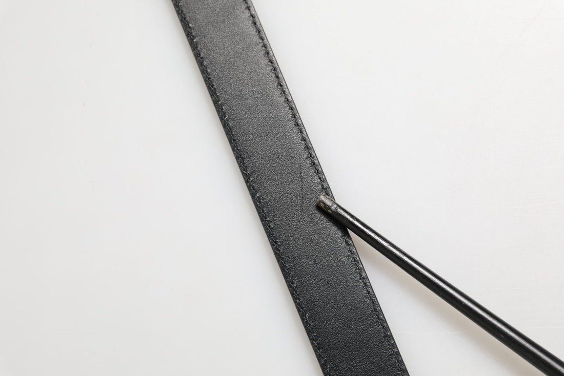 Dolce & Gabbana Black Textured Leather Silver Metal Buckle Men Belt - RIMODA