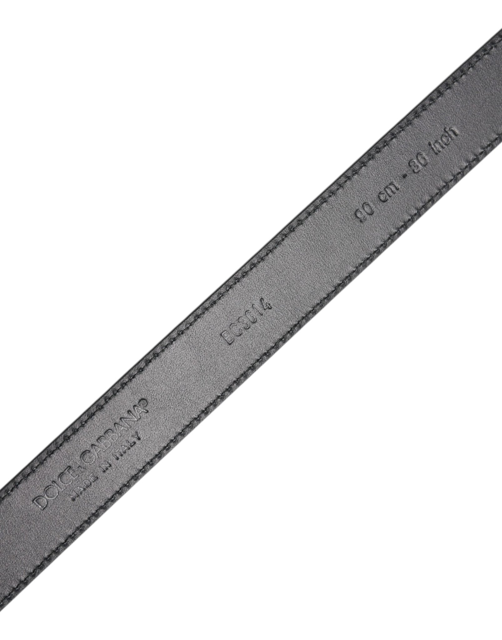 Dolce & Gabbana Black Textured Leather Silver Metal Buckle Men Belt - RIMODA