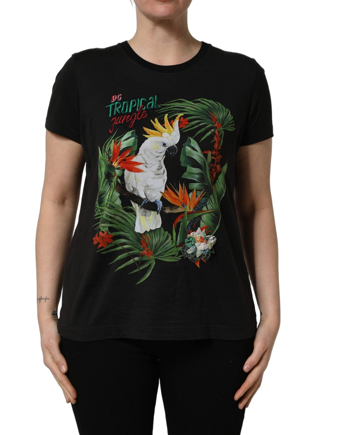 Dolce & Gabbana Black Tropical Jungle Round Neck T-shirt - RIMODA