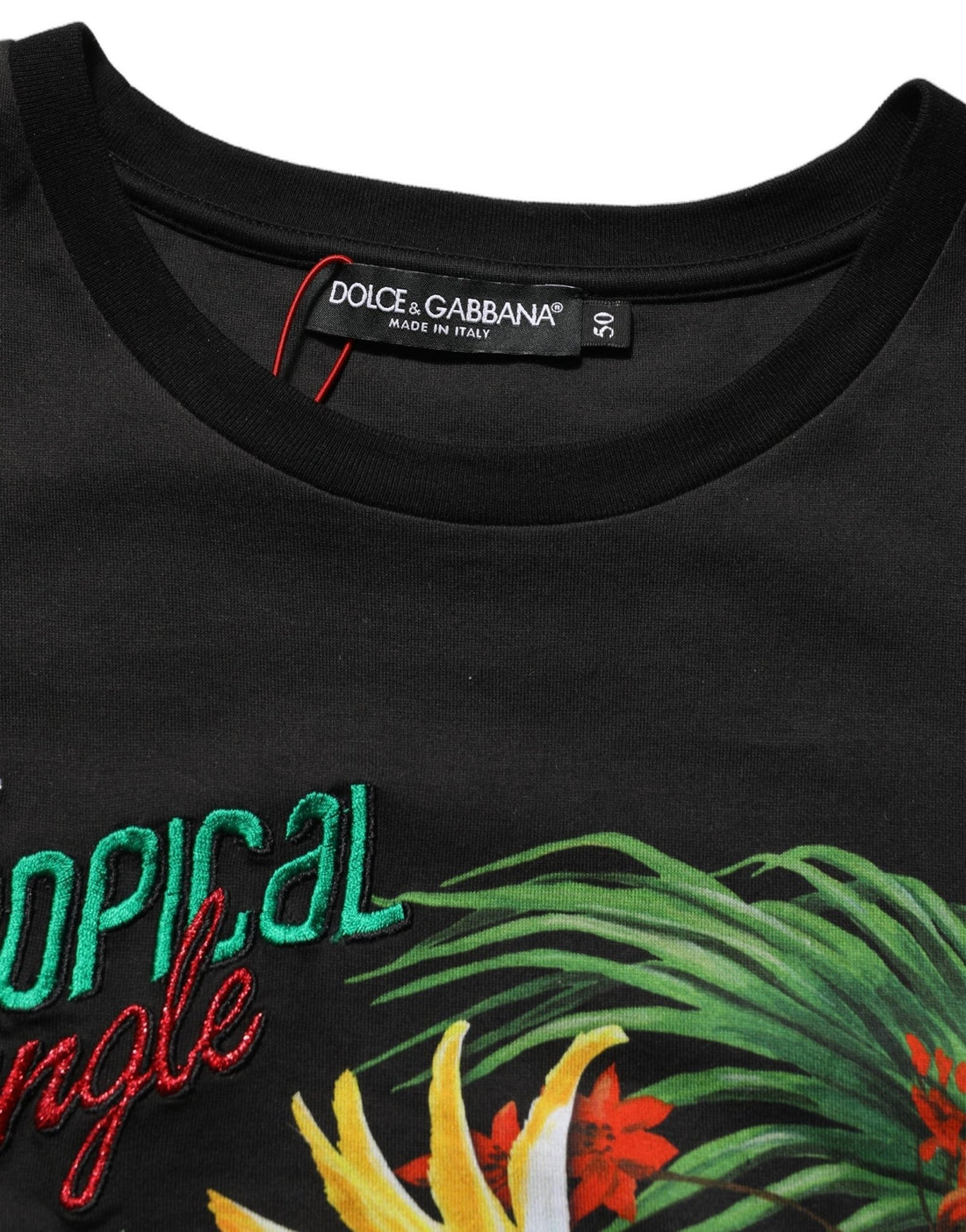 Dolce & Gabbana Black Tropical Jungle Round Neck T-shirt - RIMODA
