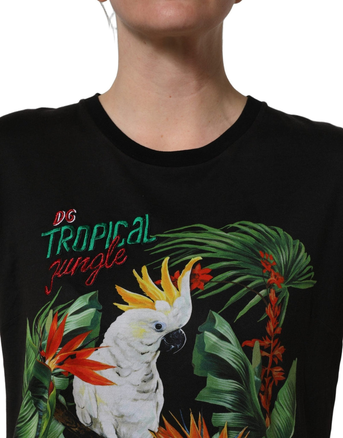Dolce & Gabbana Black Tropical Jungle Round Neck T-shirt - RIMODA