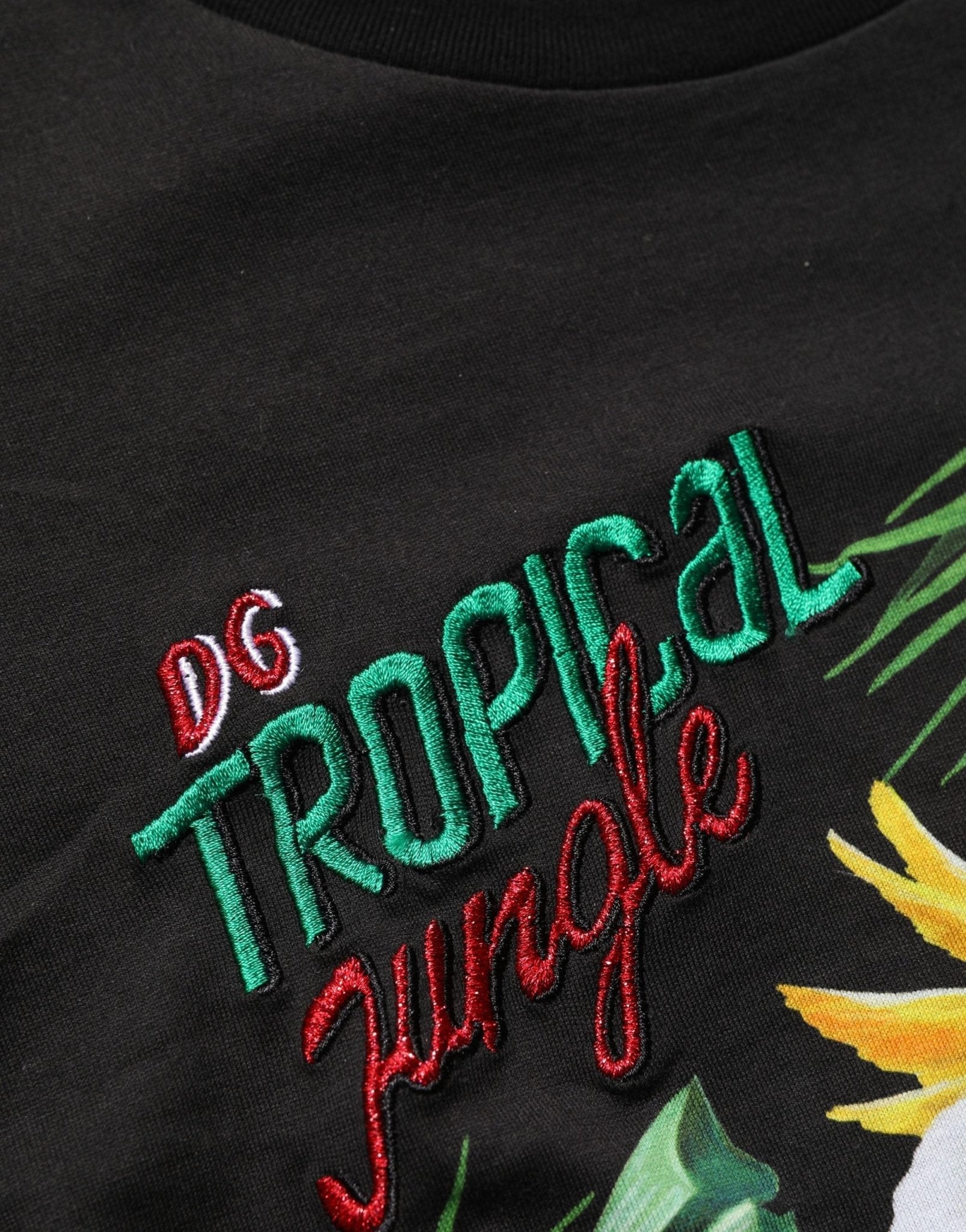 Dolce & Gabbana Black Tropical Jungle Round Neck T-shirt - RIMODA