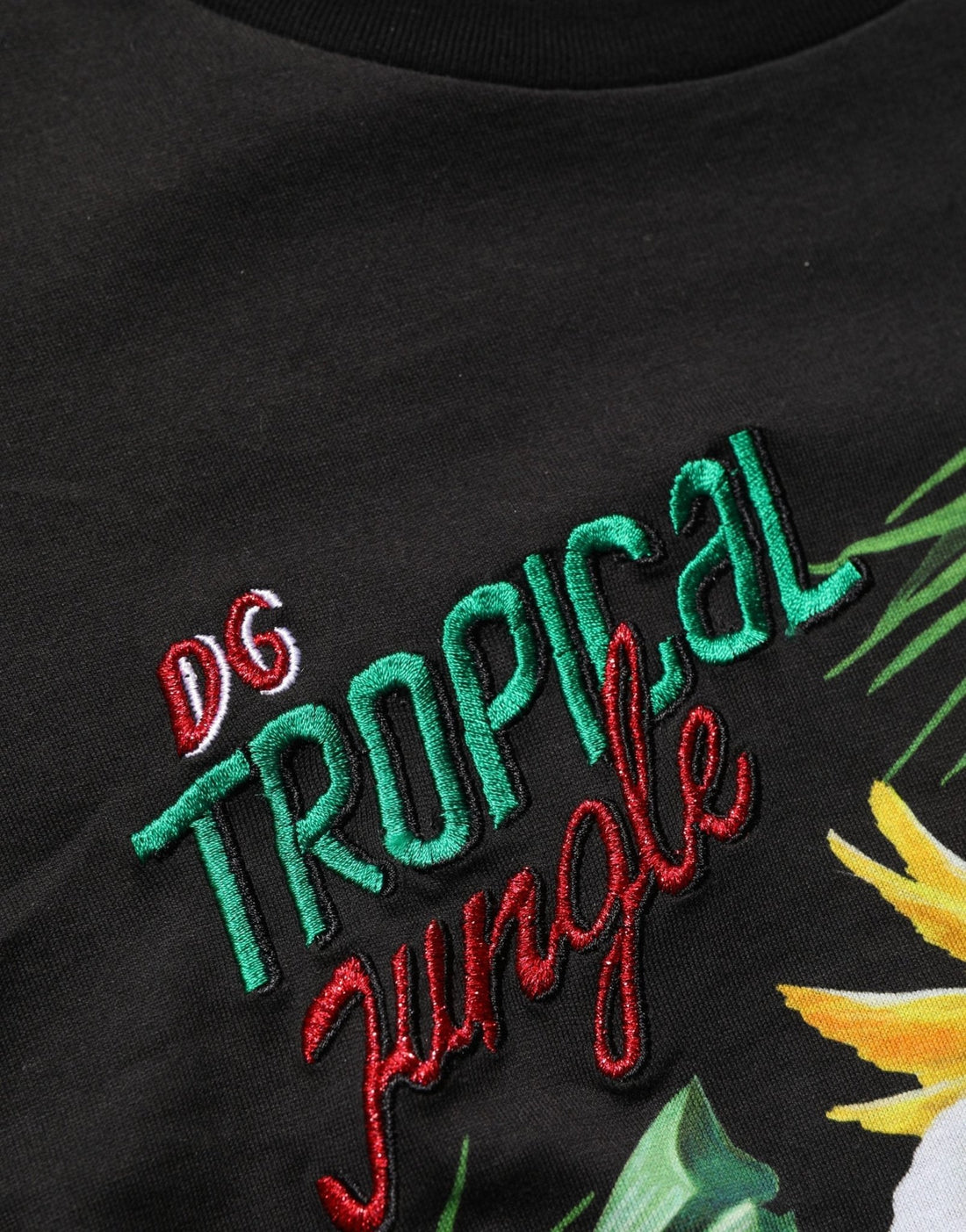 Dolce & Gabbana Black Tropical Jungle Round Neck T-shirt - RIMODA