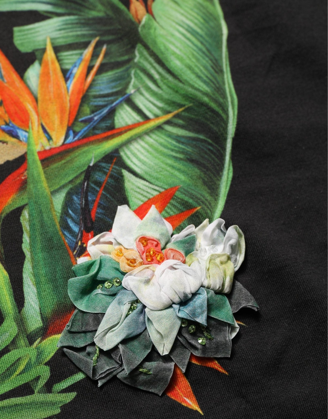 Dolce & Gabbana Black Tropical Jungle Round Neck T-shirt - RIMODA