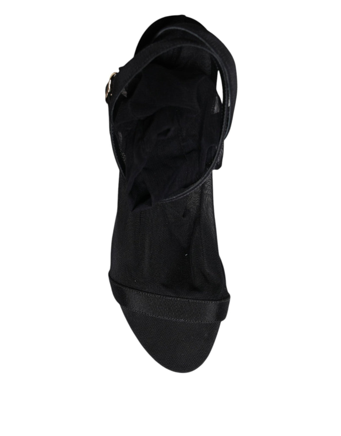 Dolce & Gabbana Black Tulle Stretch Heels Sandals Shoes - RIMODA