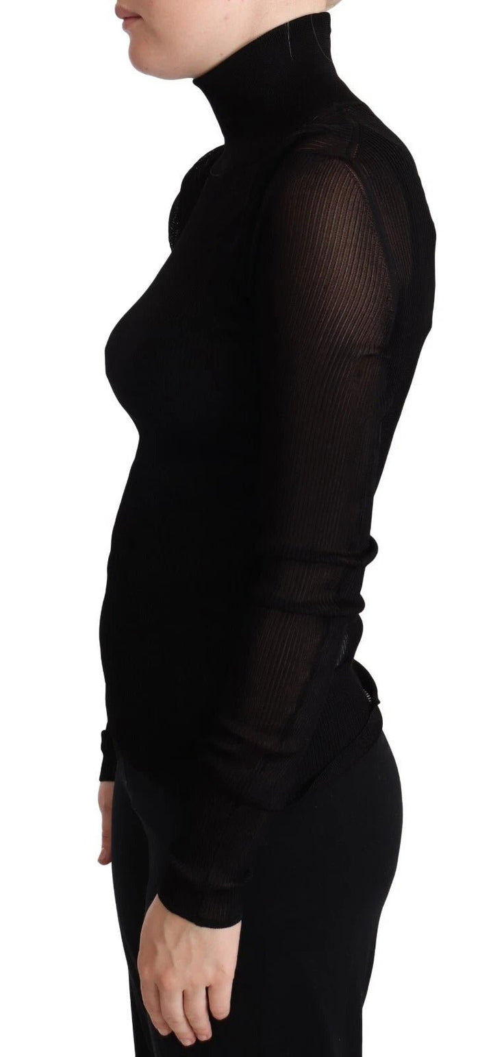 Dolce & Gabbana Black Turtleneck Form Fitting Pullover Sweater - RIMODA