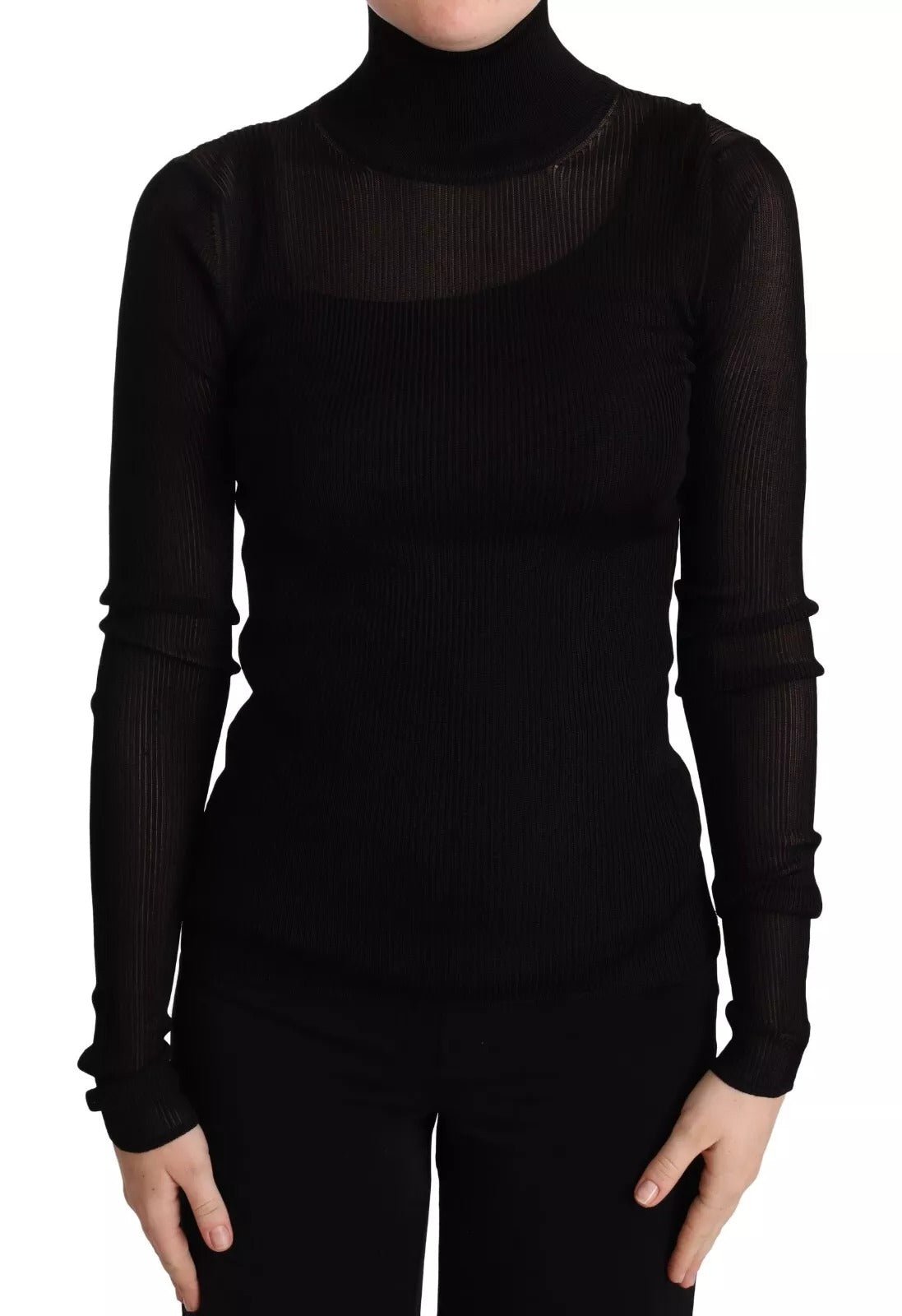 Dolce & Gabbana Black Turtleneck Form Fitting Pullover Sweater - RIMODA