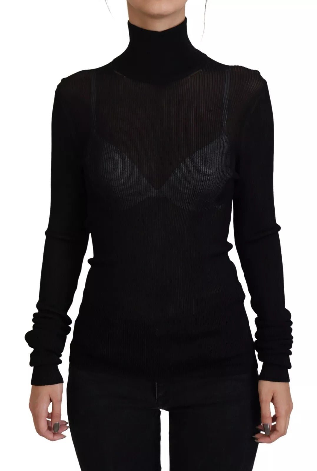 Dolce & Gabbana Black Turtleneck Slim Fit Pullover Sweater - RIMODA