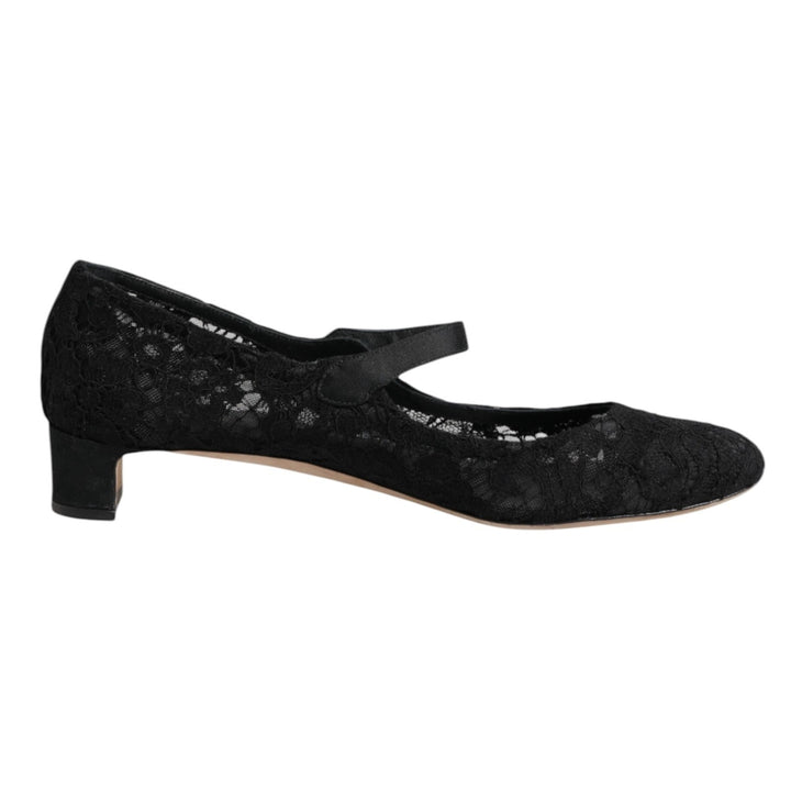 Dolce & Gabbana Black Vally Taormina Floral Lace Pumps Shoes - RIMODA