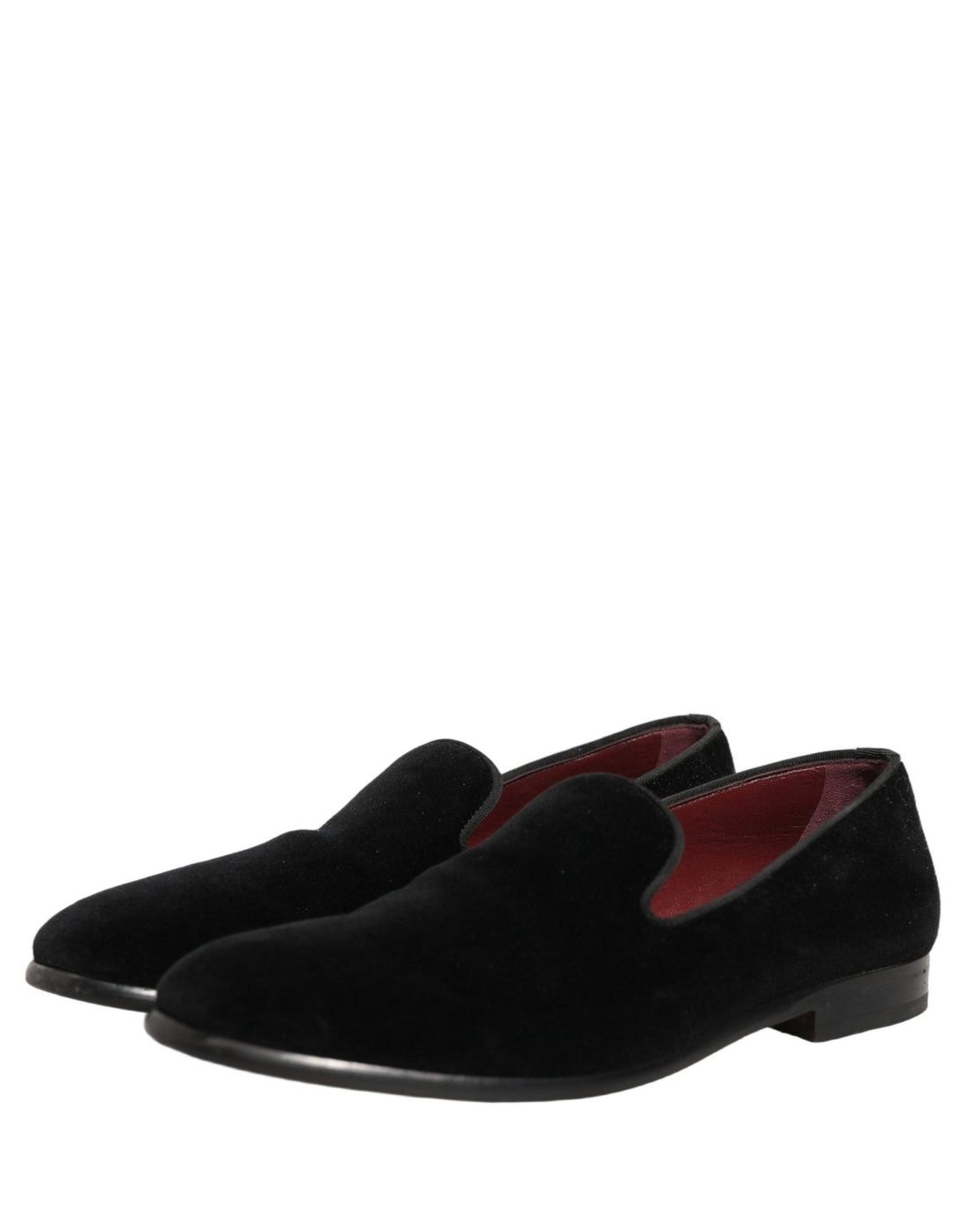 Dolce & Gabbana Black Velvet Cotton Loafers Formal Dress Shoes - RIMODA