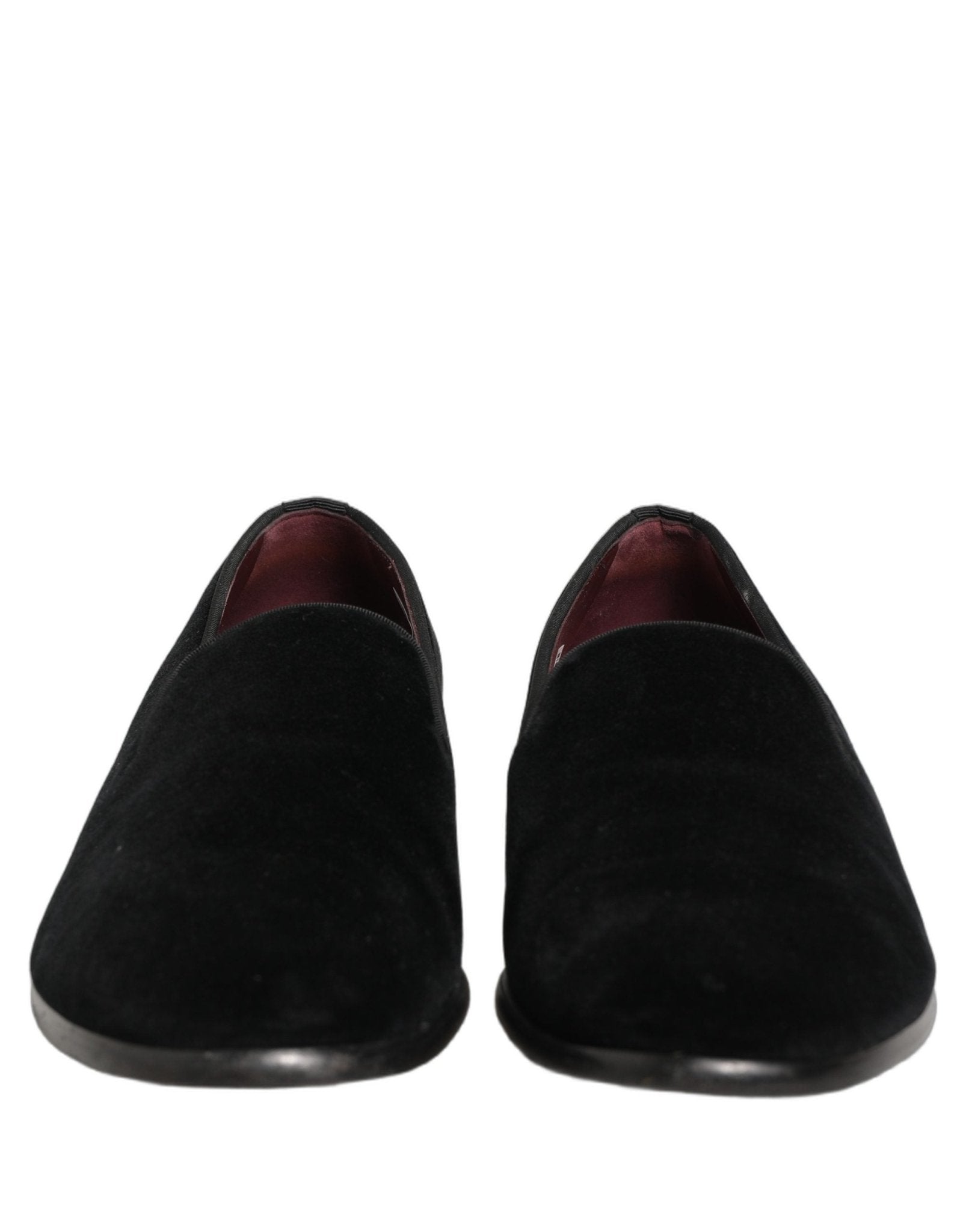 Dolce & Gabbana Black Velvet Cotton Loafers Formal Dress Shoes - RIMODA