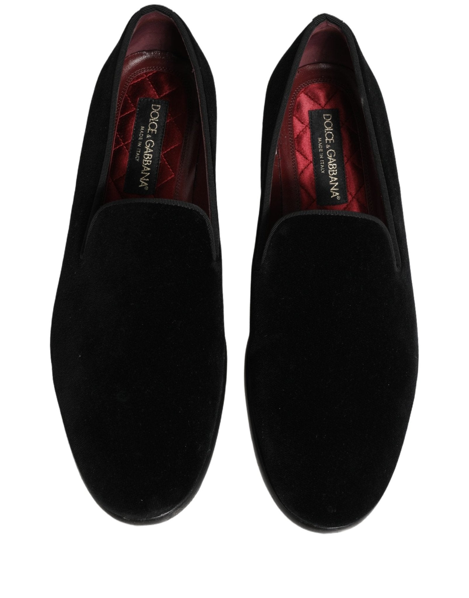 Dolce & Gabbana Black Velvet Cotton Loafers Formal Dress Shoes - RIMODA