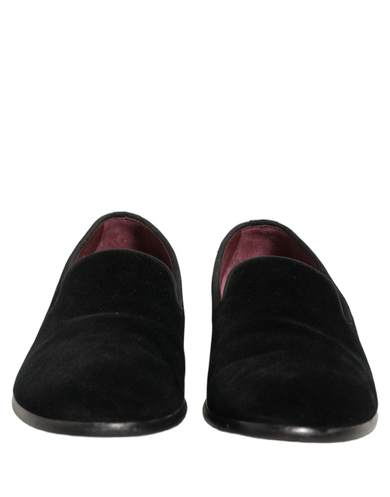 Dolce & Gabbana Black Velvet Cotton Loafers Formal Dress Shoes - RIMODA