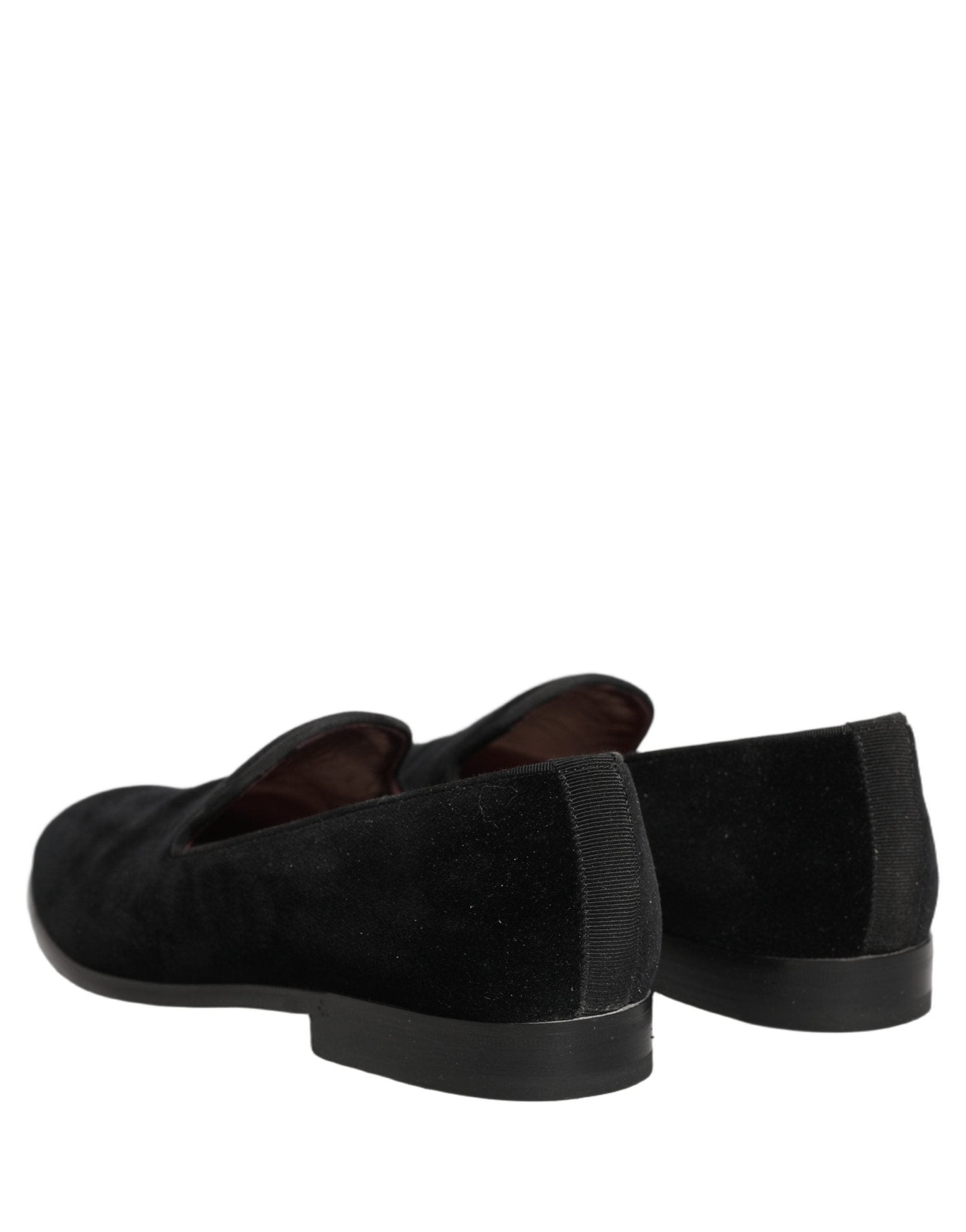 Dolce & Gabbana Black Velvet Cotton Loafers Formal Dress Shoes - RIMODA