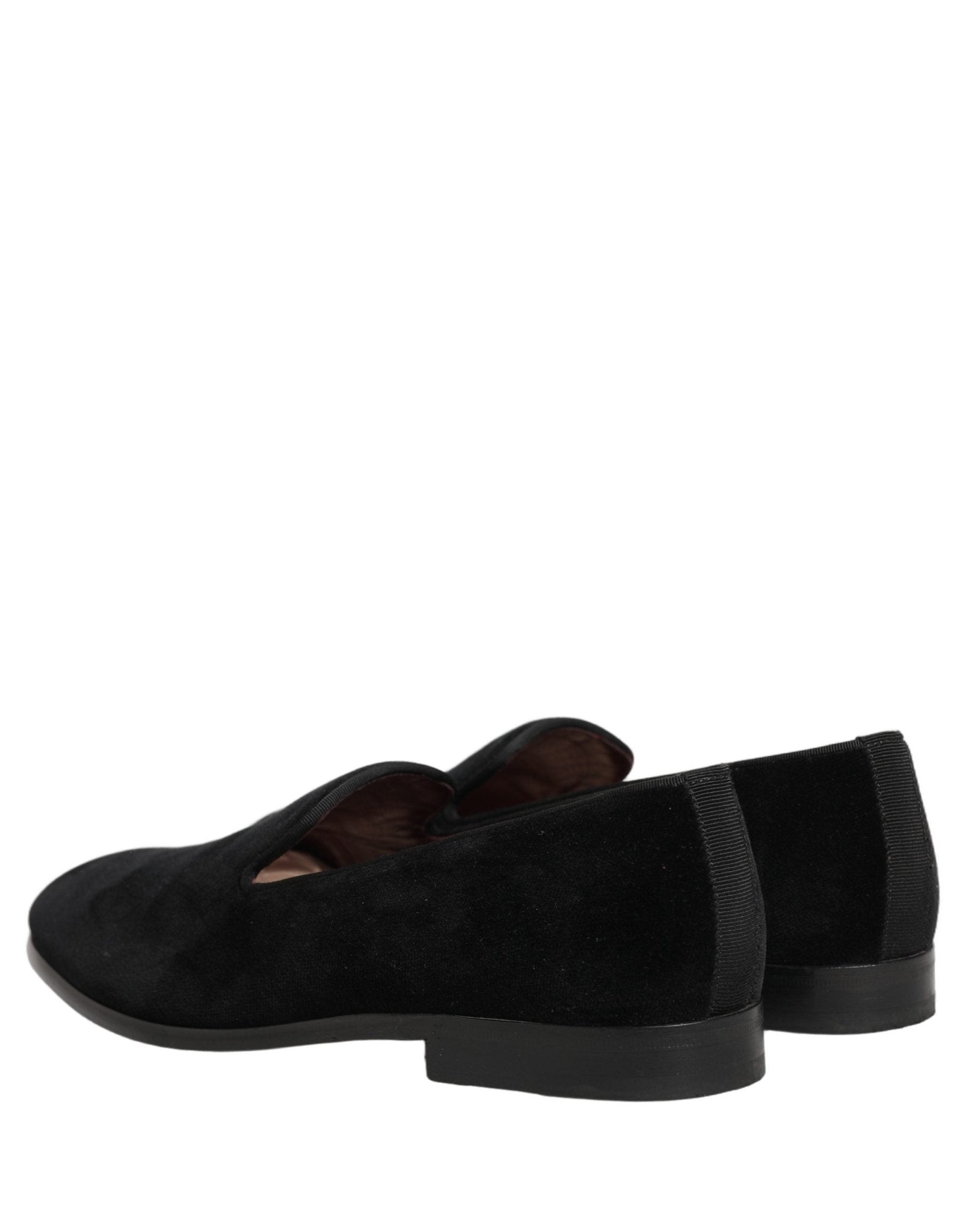 Dolce & Gabbana Black Velvet Cotton Loafers Formal Dress Shoes - RIMODA