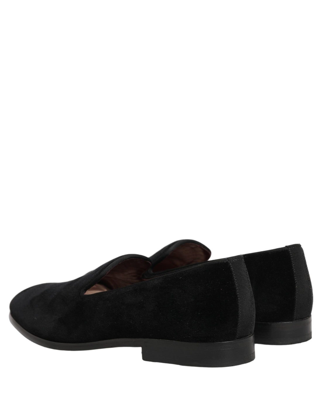 Dolce & Gabbana Black Velvet Cotton Loafers Formal Dress Shoes - RIMODA