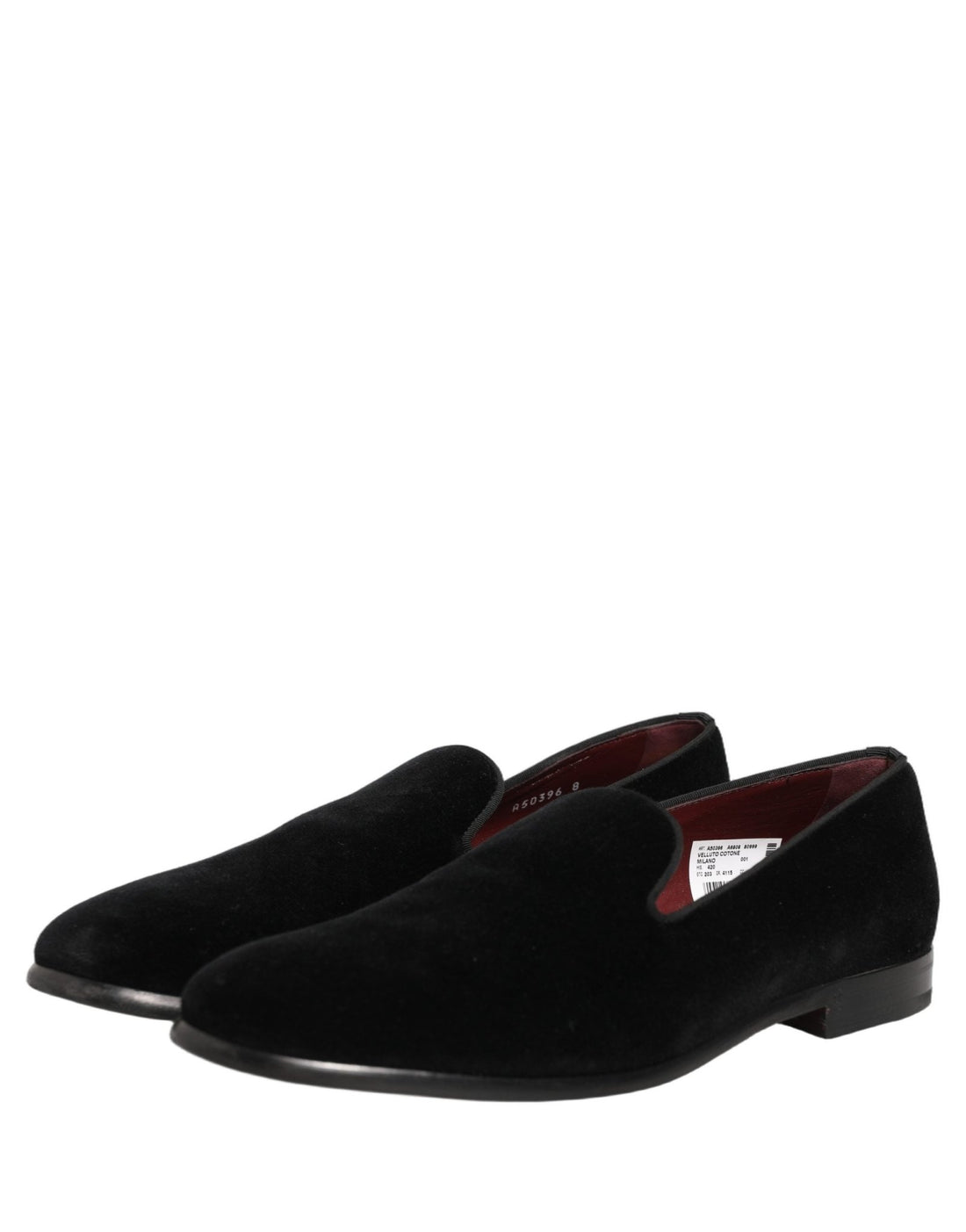 Dolce & Gabbana Black Velvet Cotton Loafers Formal Dress Shoes - RIMODA