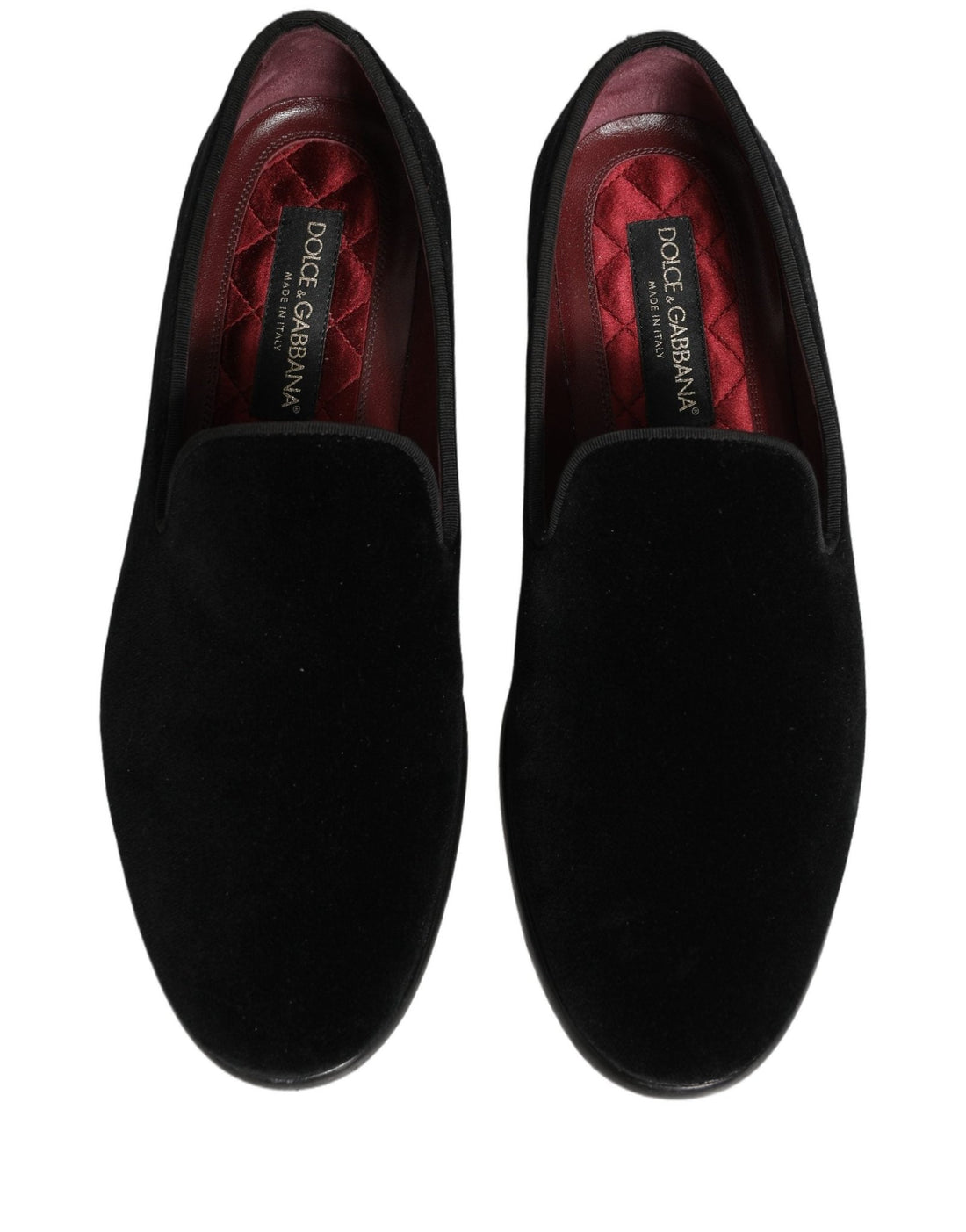 Dolce & Gabbana Black Velvet Cotton Loafers Formal Dress Shoes - RIMODA