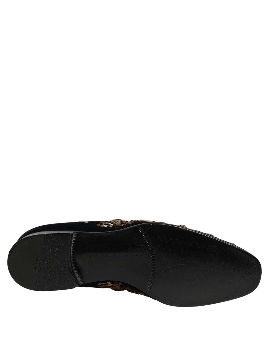 Dolce & Gabbana Black Velvet Embellished Dress Loafers Shoes - RIMODA