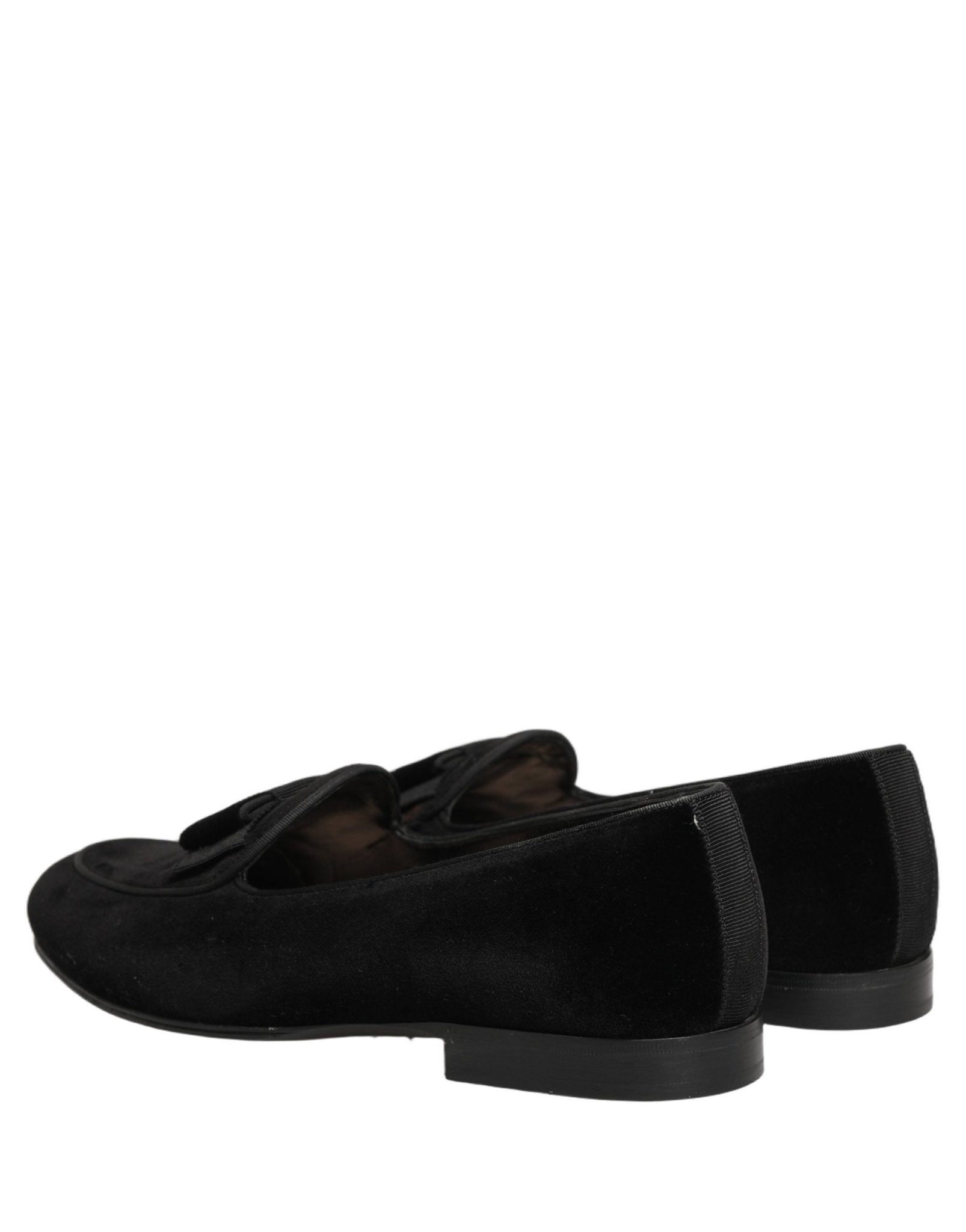 Dolce & Gabbana Black Velvet Loafers Formal Men Dress Shoes - RIMODA