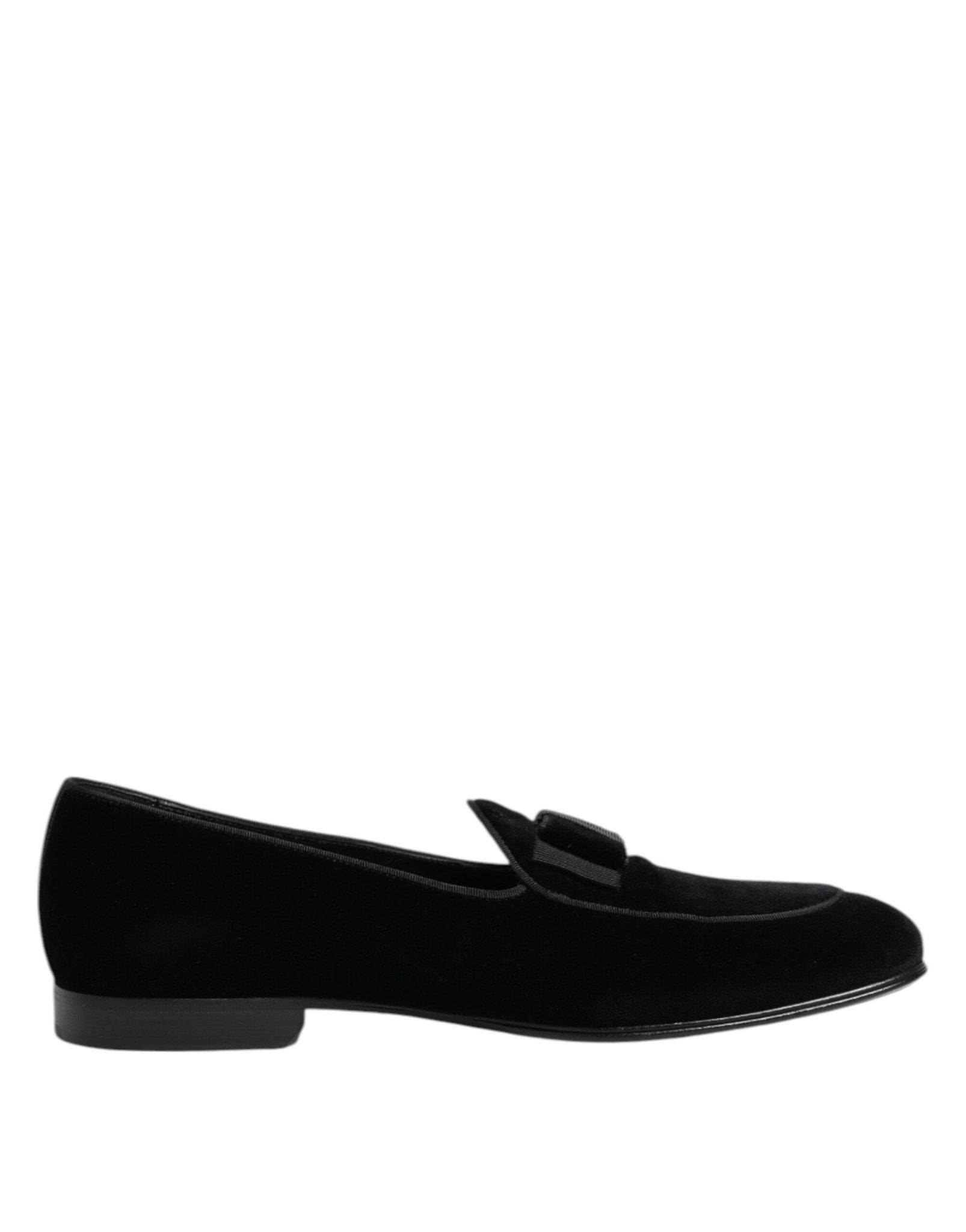 Dolce & Gabbana Black Velvet Slip On Loafers Formal Men Shoes - RIMODA