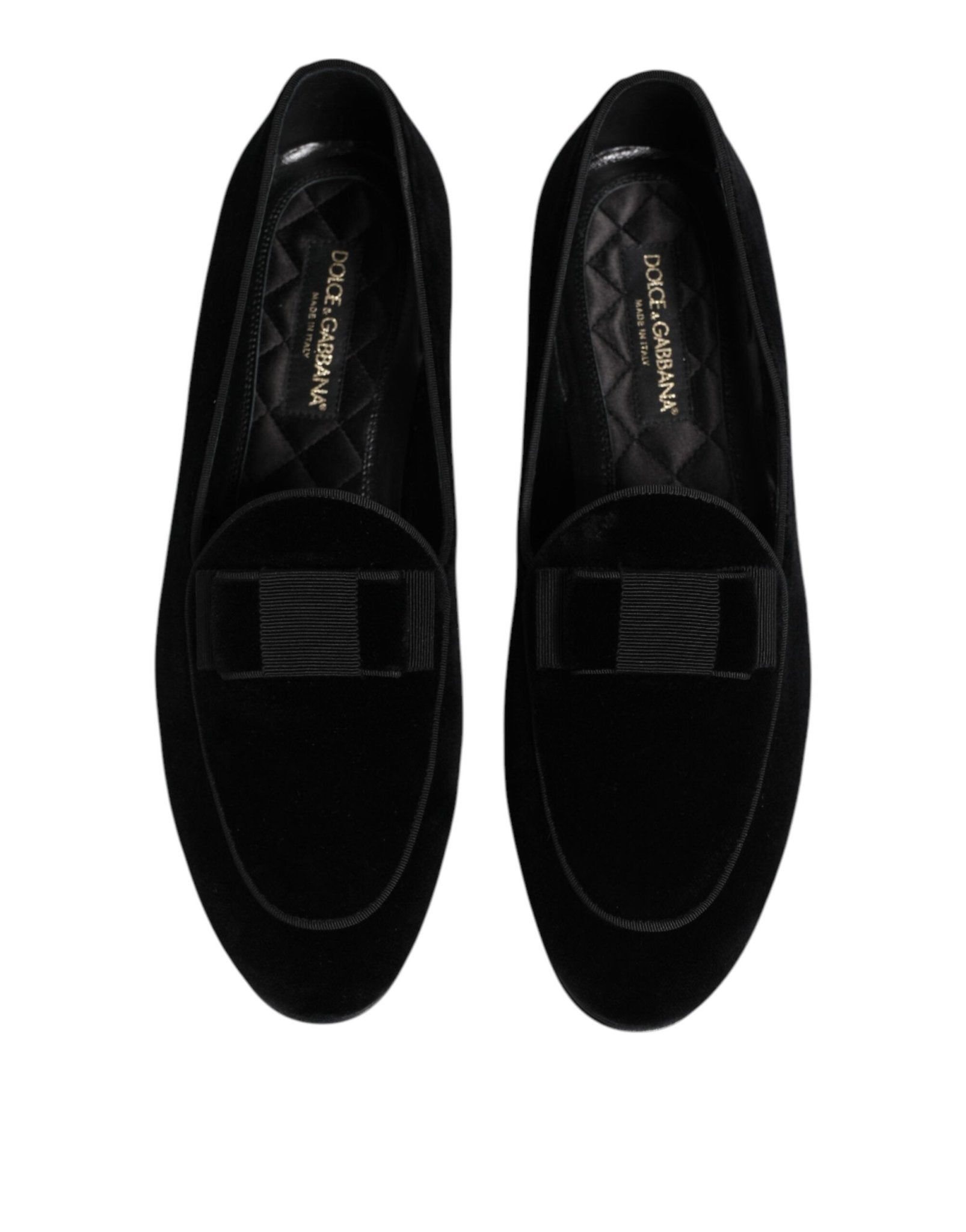Dolce & Gabbana Black Velvet Slip On Loafers Formal Men Shoes - RIMODA