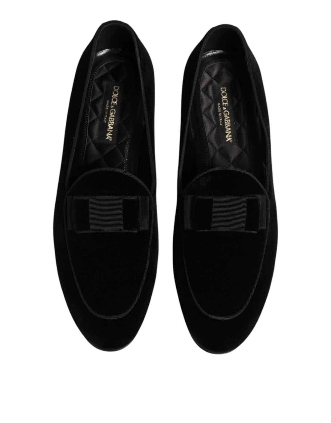 Dolce & Gabbana Black Velvet Slip On Loafers Formal Men Shoes - RIMODA