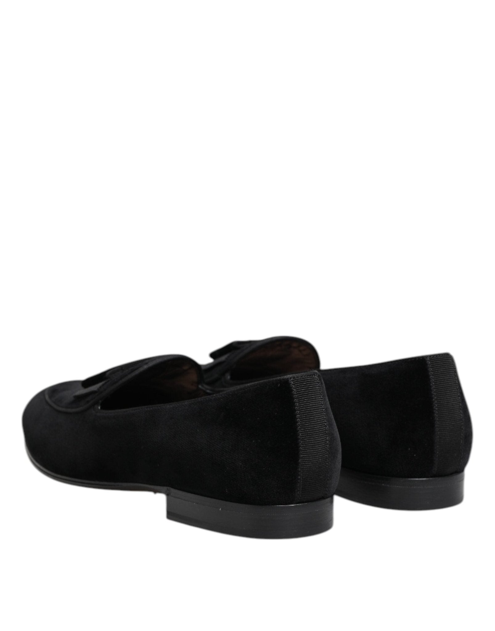 Dolce & Gabbana Black Velvet Slip On Loafers Formal Men Shoes - RIMODA