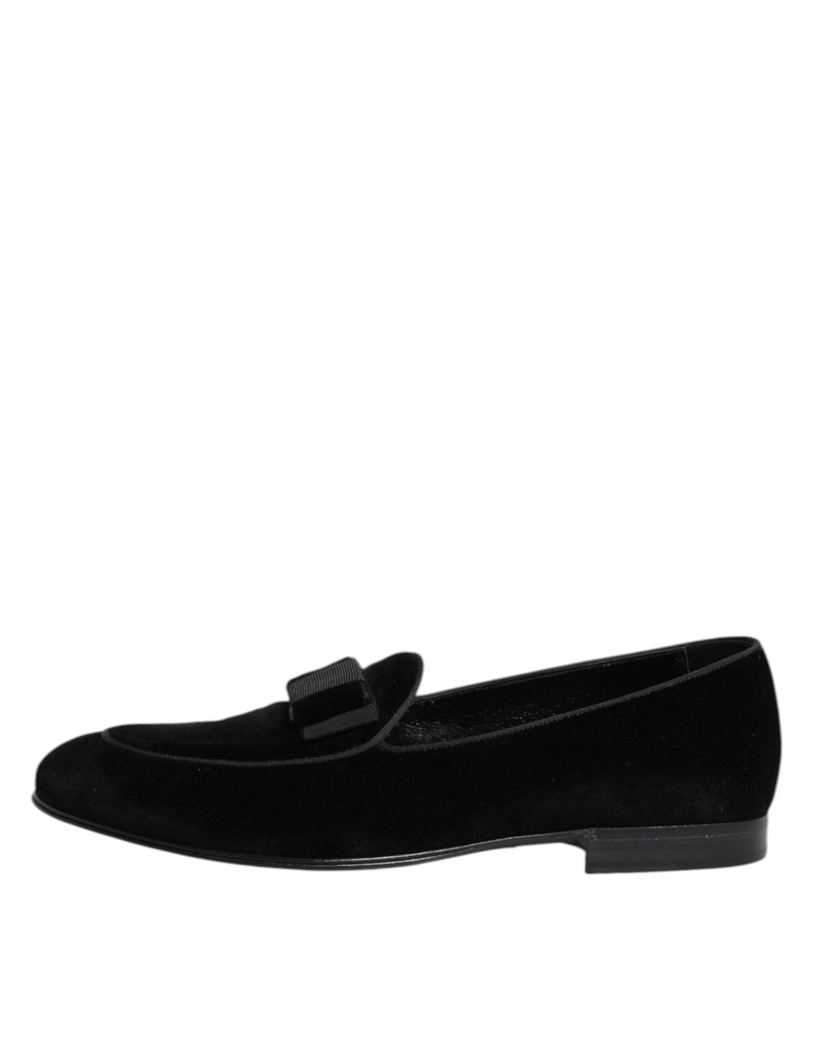 Dolce & Gabbana Black Velvet Slip On Loafers Formal Men Shoes - RIMODA