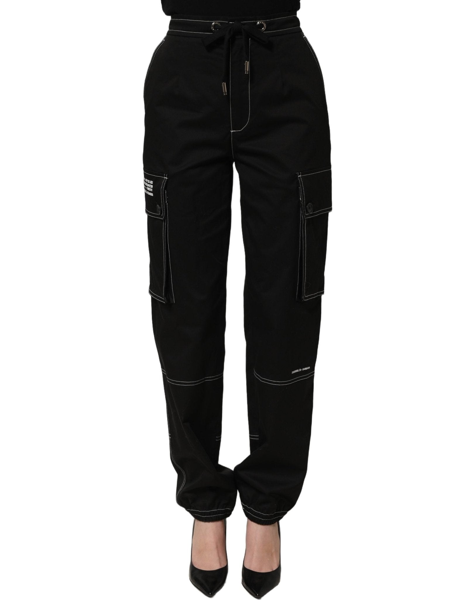 Dolce & Gabbana Black Vibe Cargo High Waist Straight Pants - RIMODA